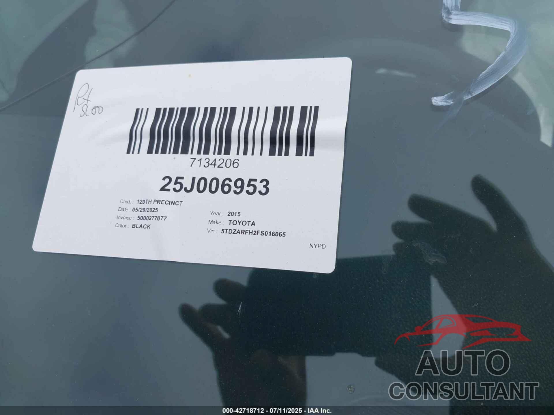 TOYOTA HIGHLANDER 2015 - 5TDZARFH2FS016065