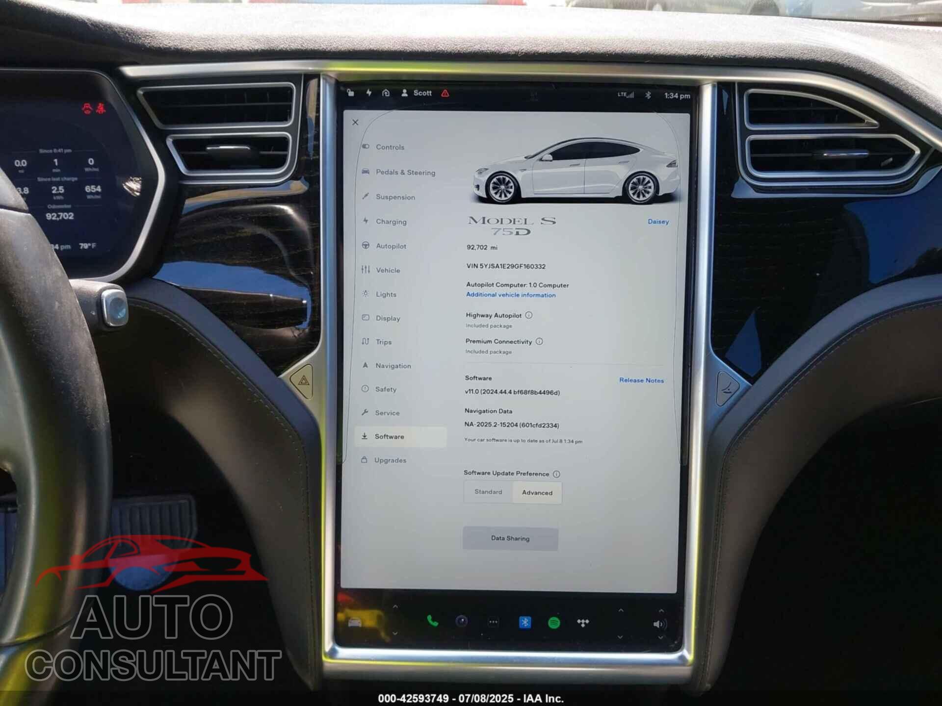 TESLA MODEL S 2016 - 5YJSA1E29GF160332