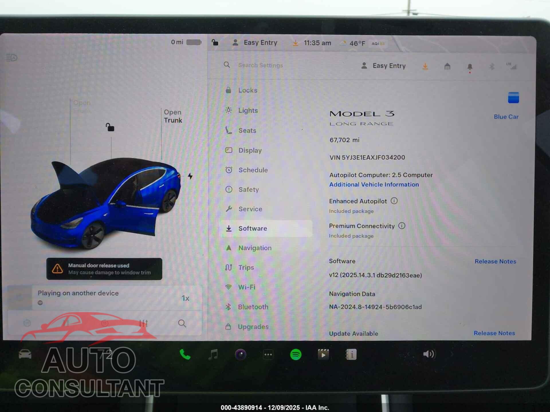 TESLA MODEL 3 2018 - 5YJ3E1EAXJF034200