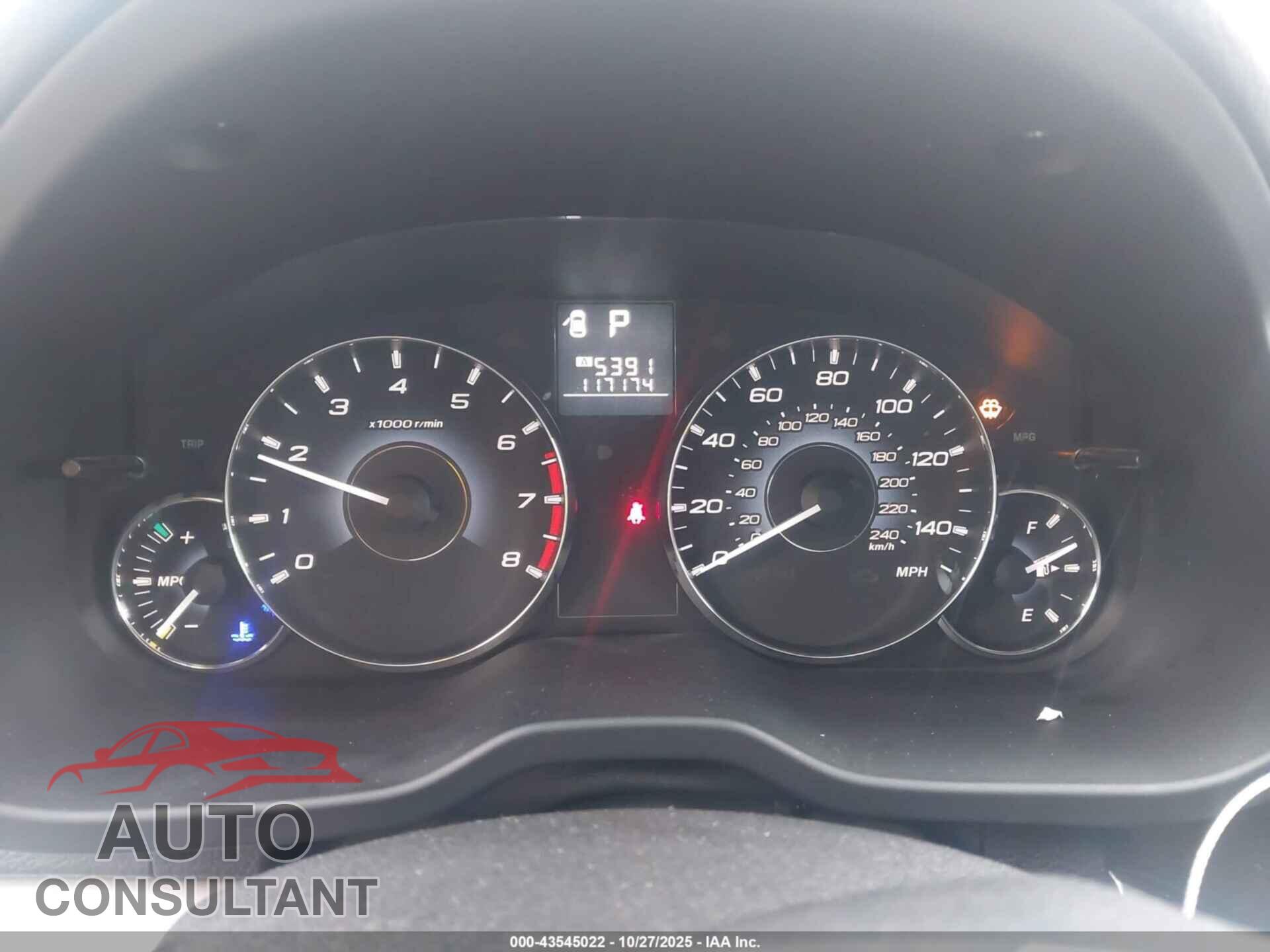 SUBARU OUTBACK 2012 - 4S4BRBCC4C3219042