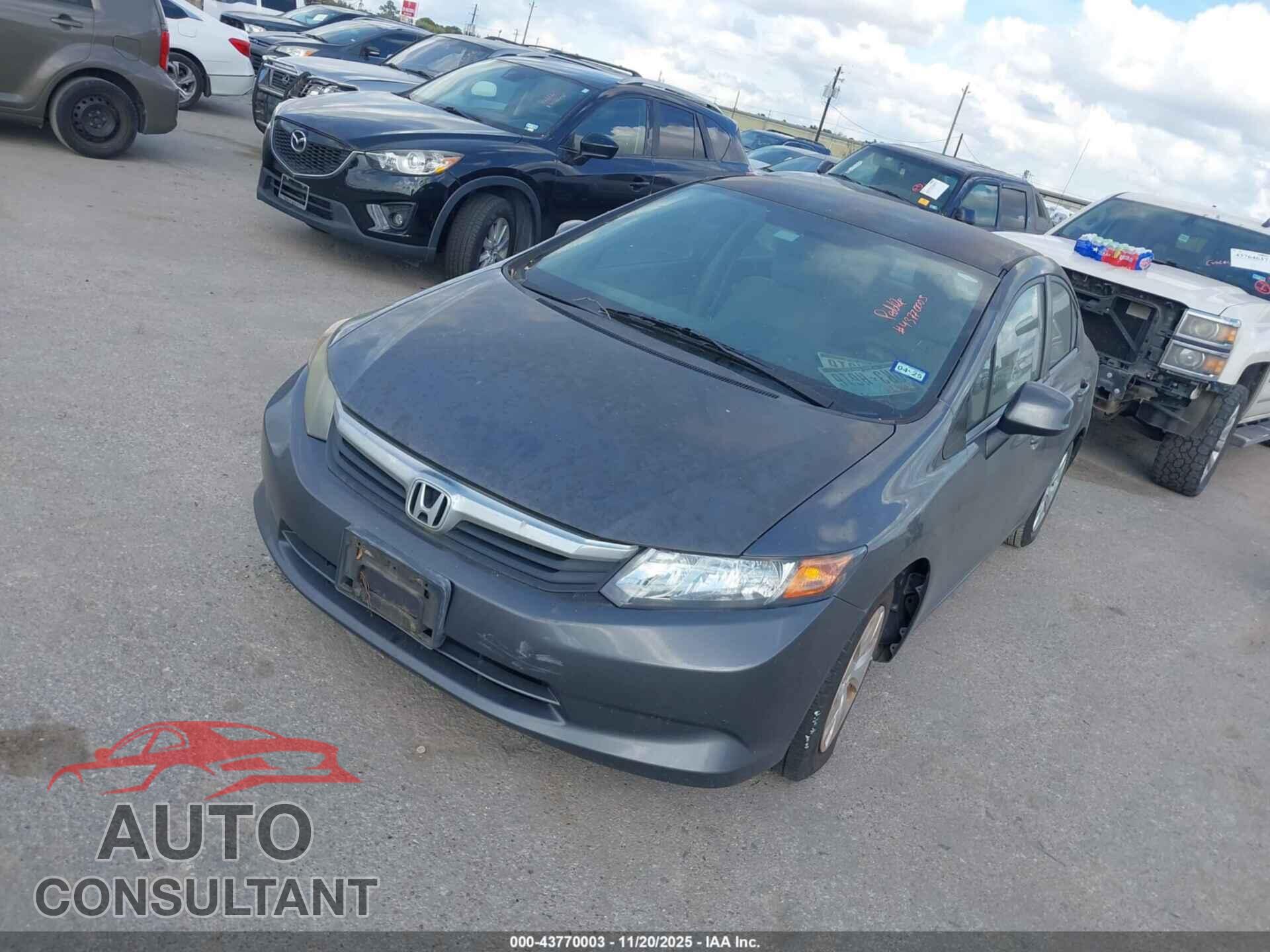 HONDA CIVIC 2012 - 2HGFB2F5XCH504396