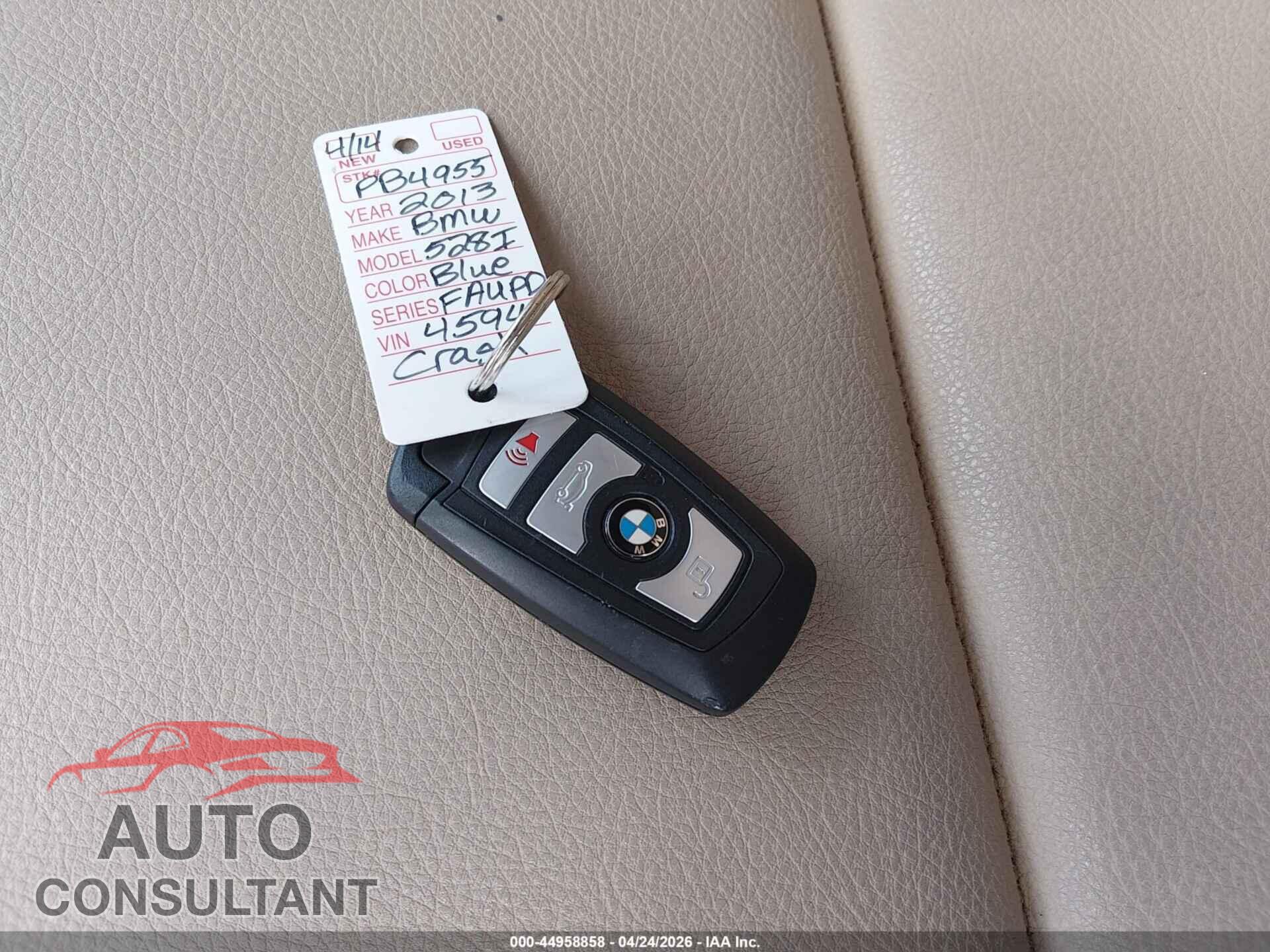 BMW 528I 2013 - WBAXG5C51DDY34594