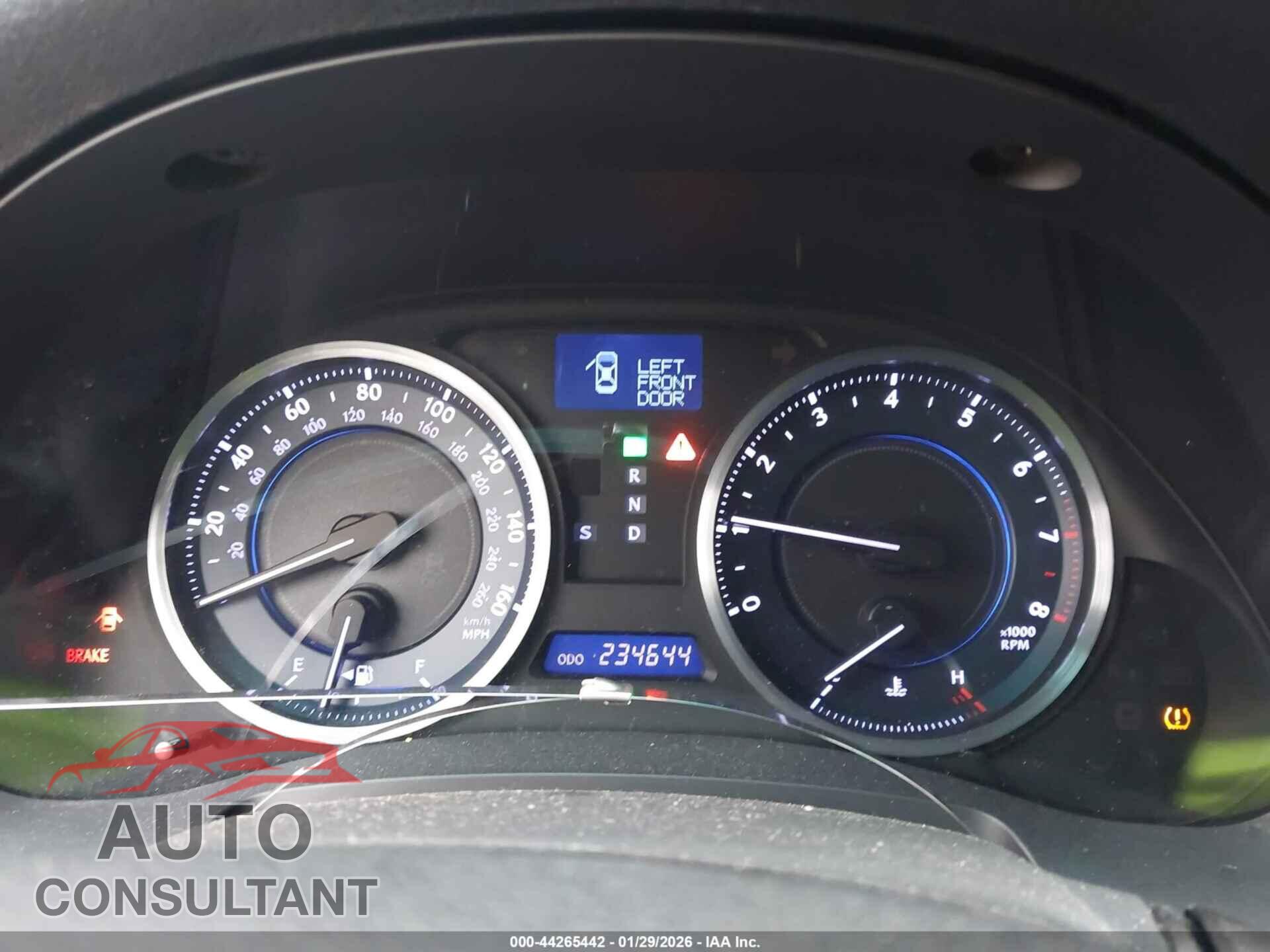 LEXUS IS 250 2012 - JTHBF5C21C5157592