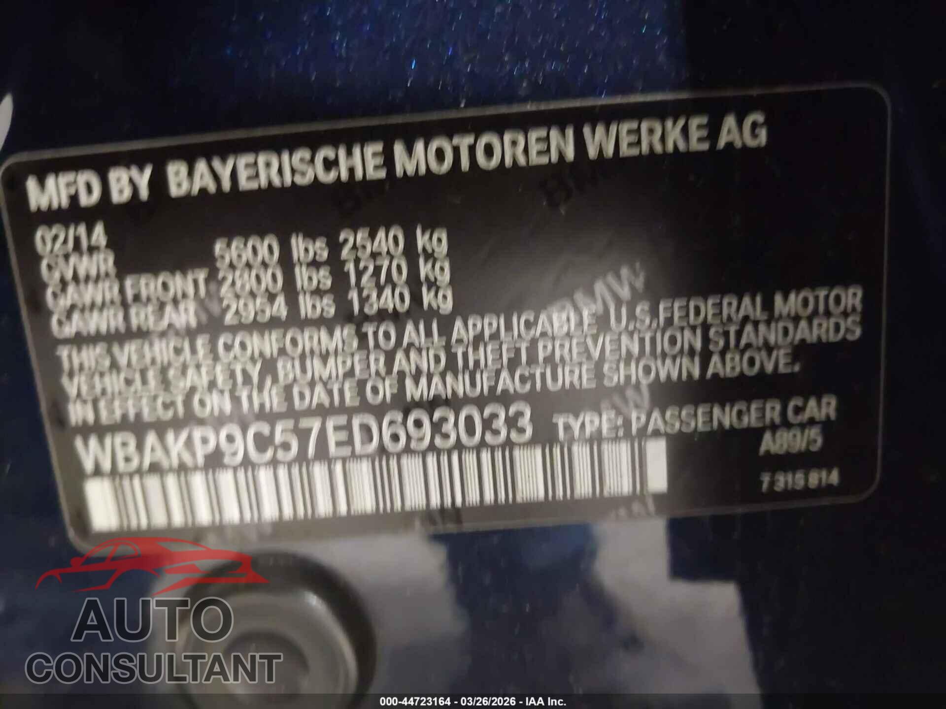 BMW 550I 2014 - WBAKP9C57ED693033