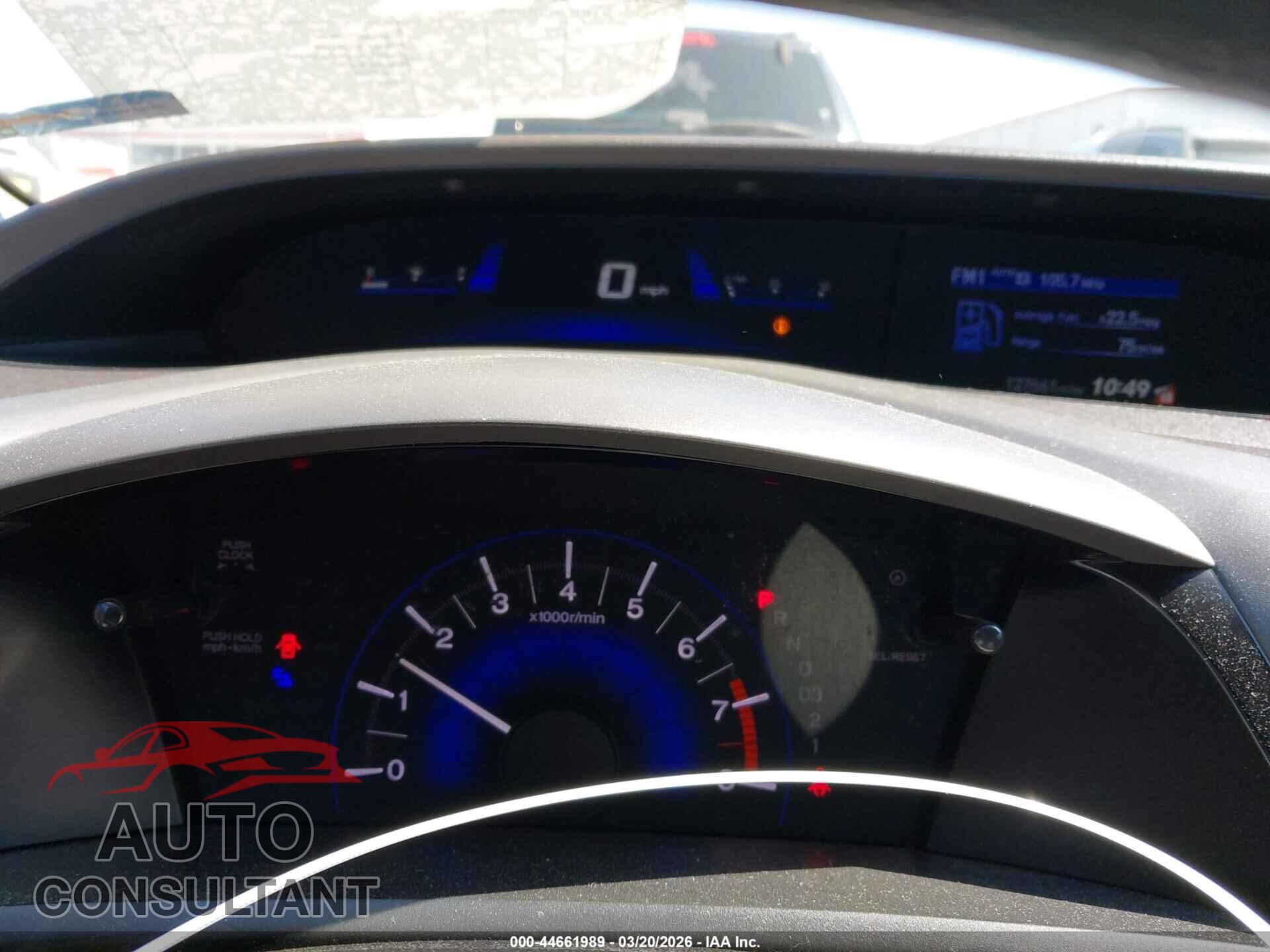 HONDA CIVIC 2012 - 19XFB2F56CE356595