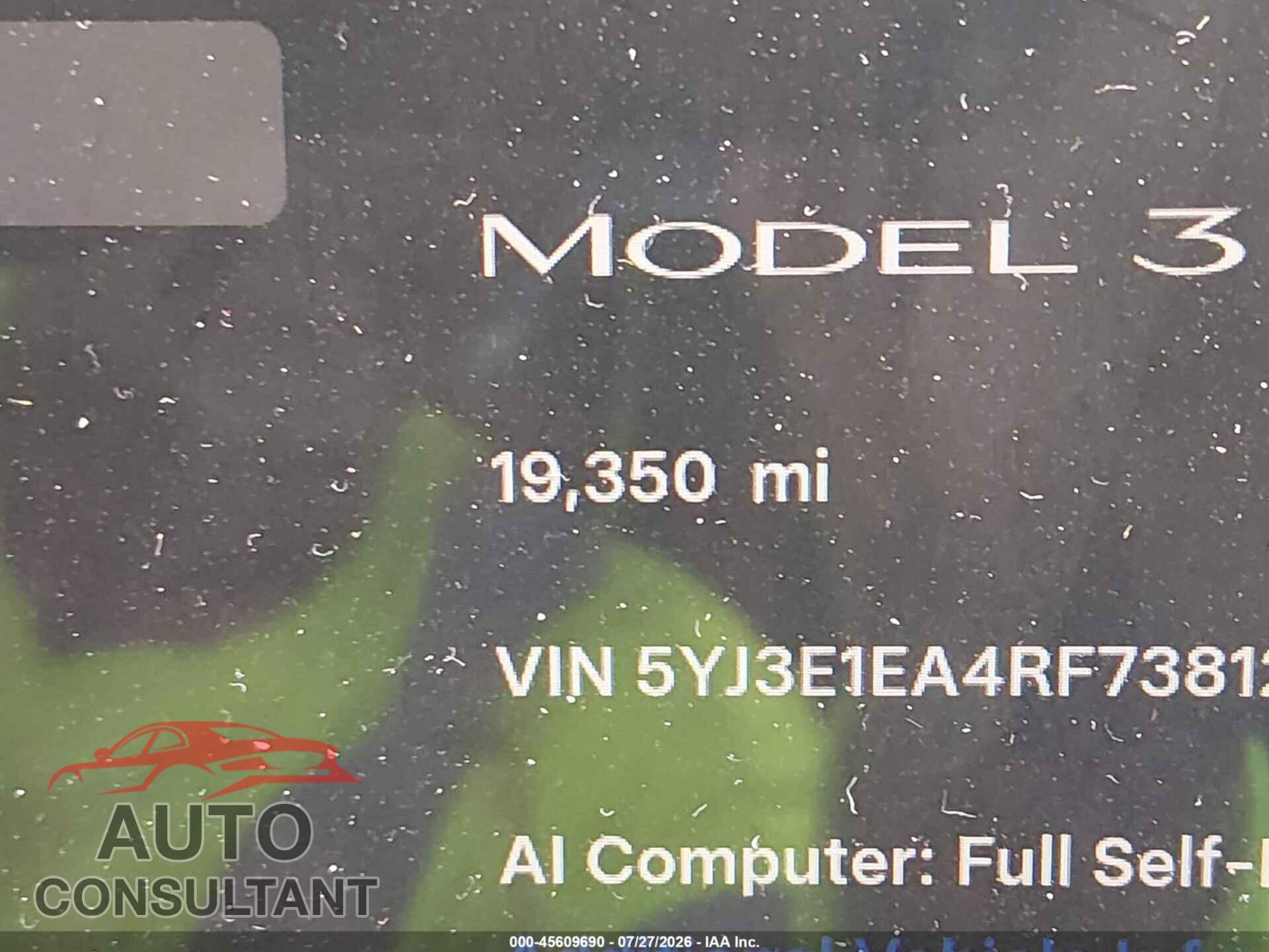 TESLA MODEL 3 2024 - 5YJ3E1EA4RF738128