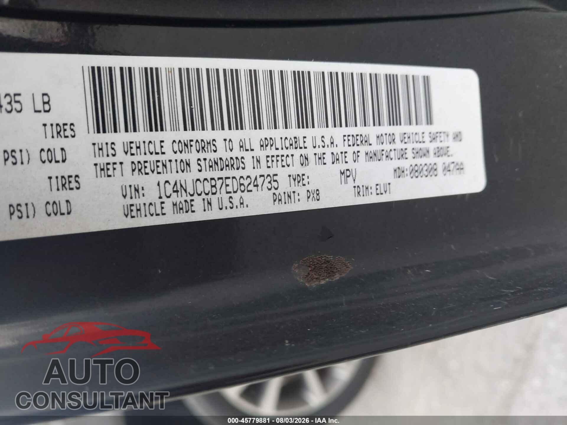 JEEP COMPASS 2014 - 1C4NJCCB7ED624735