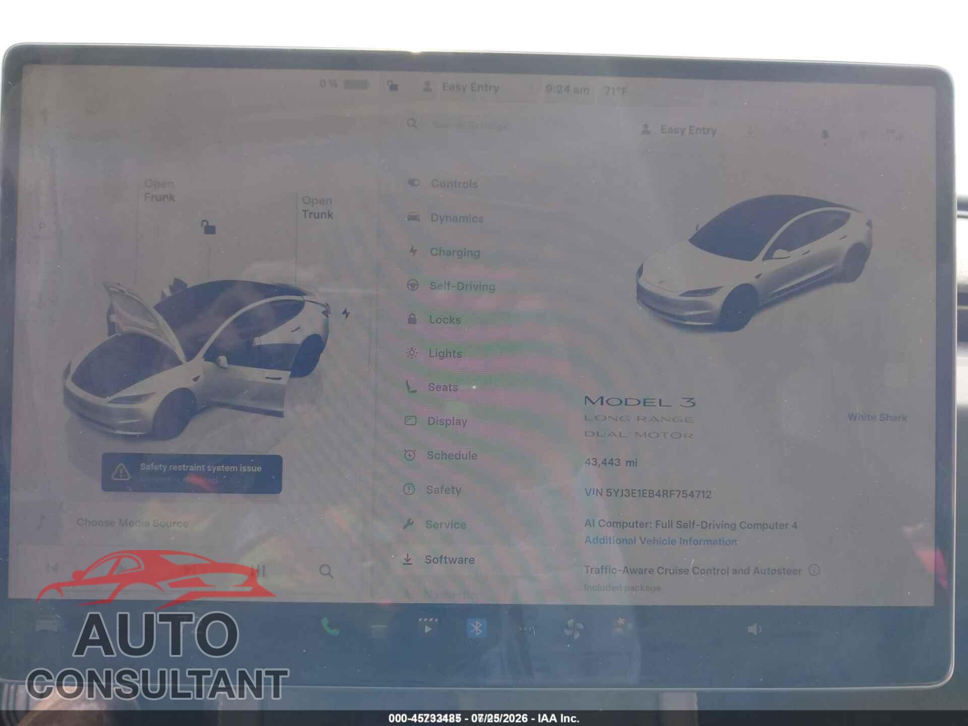 TESLA MODEL 3 2024 - 5YJ3E1EB4RF754712