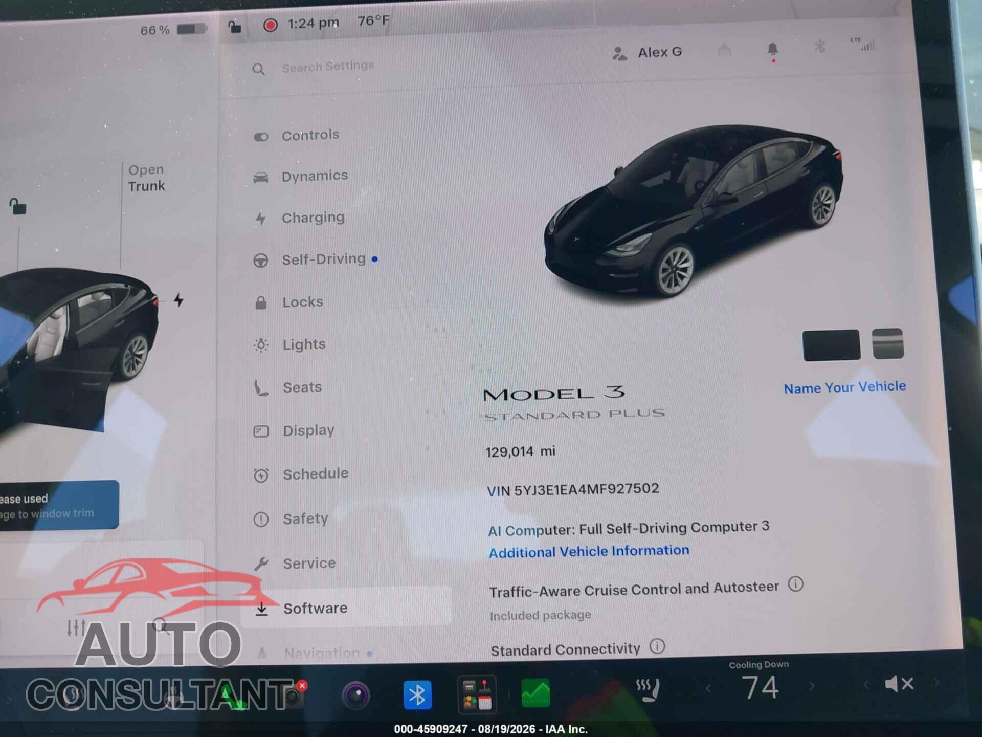TESLA MODEL 3 2021 - 5YJ3E1EA4MF927502
