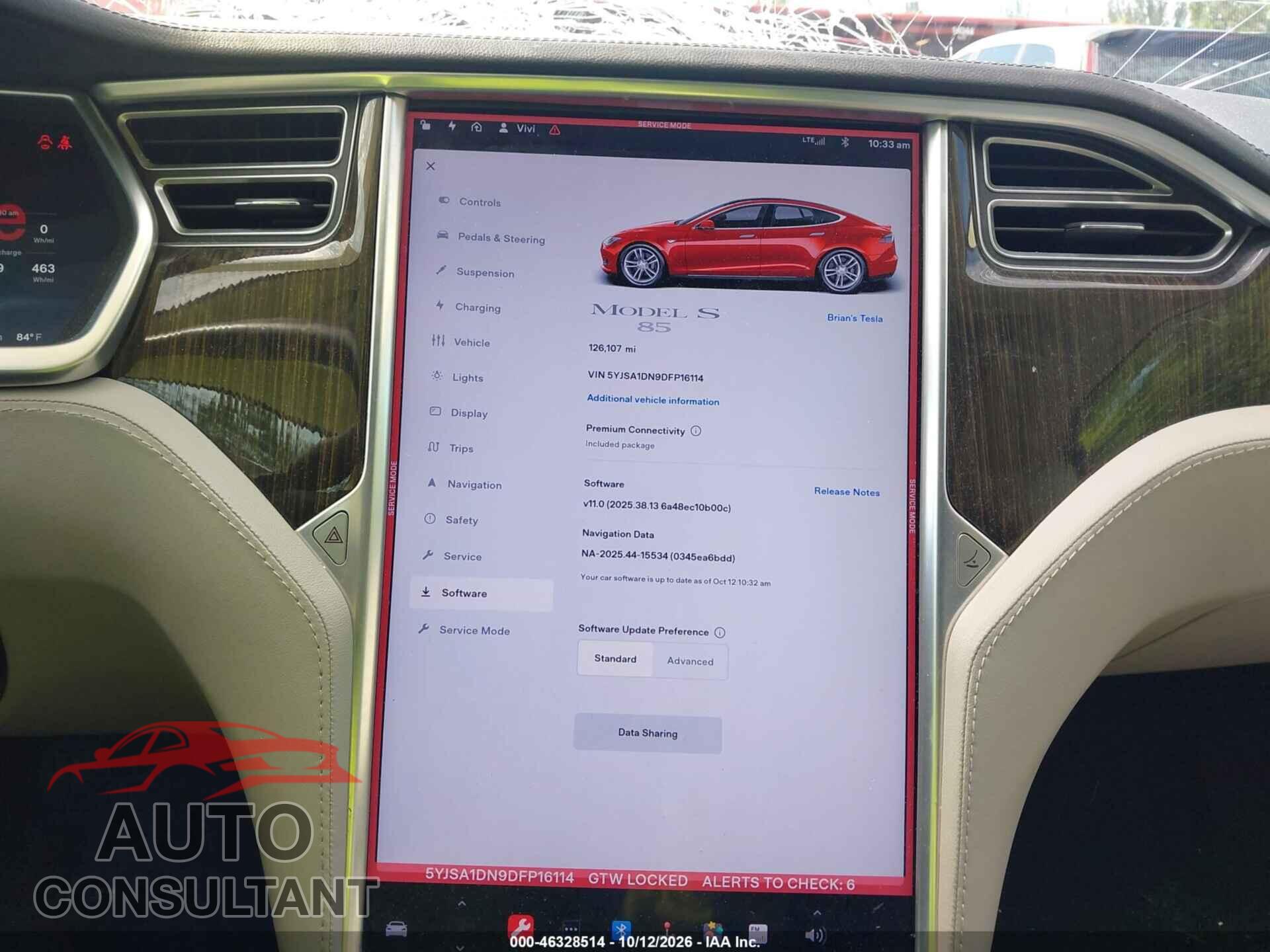 TESLA MODEL S 2013 - 5YJSA1DN9DFP16114