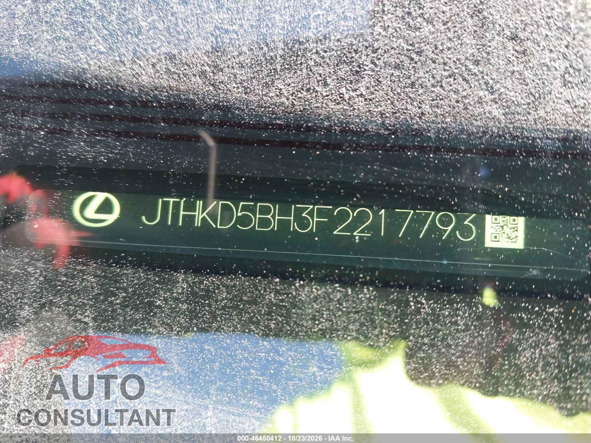 LEXUS CT 200H 2015 - JTHKD5BH3F2217793