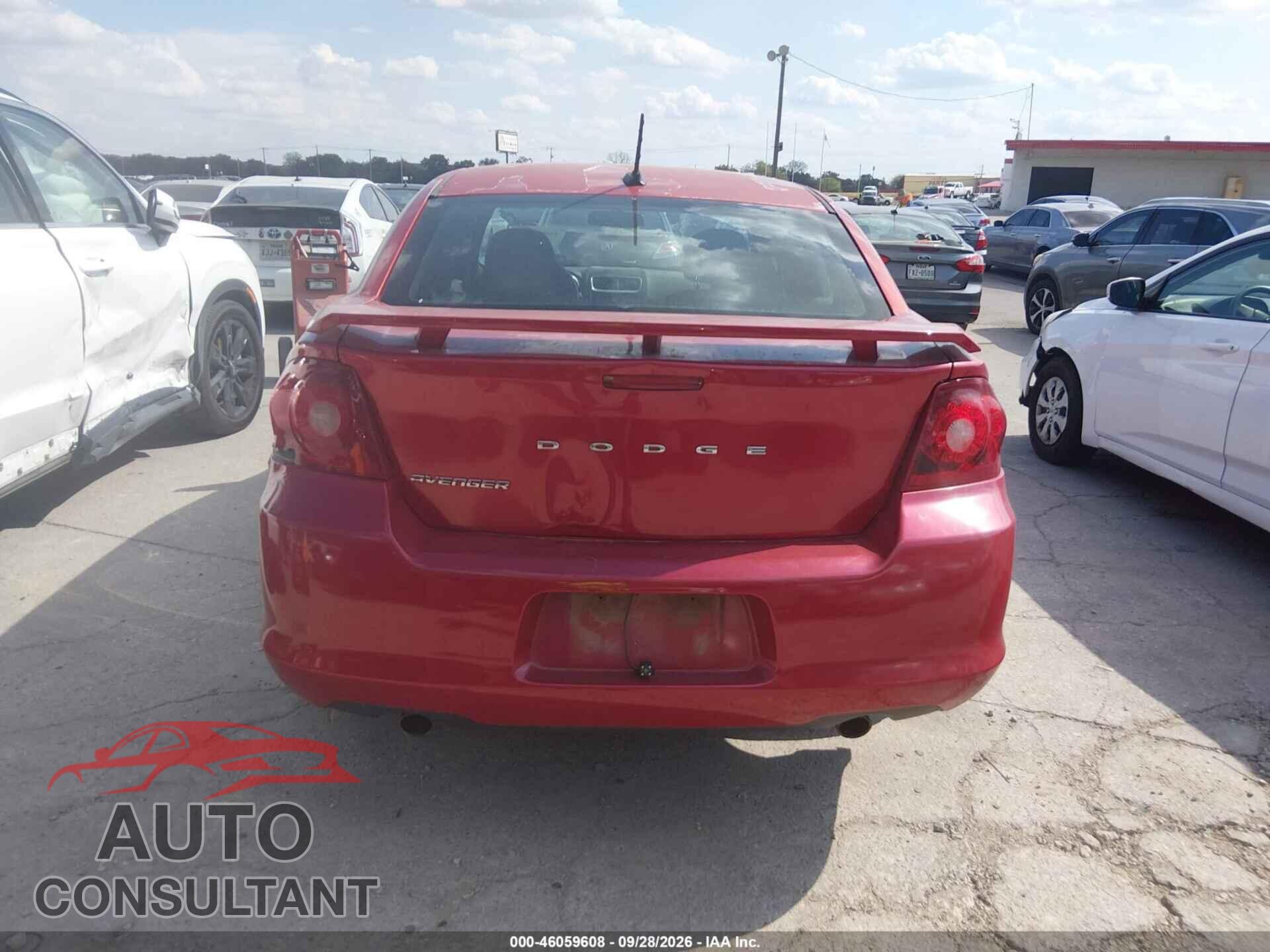 DODGE AVENGER 2012 - 1C3CDZAG6CN314202