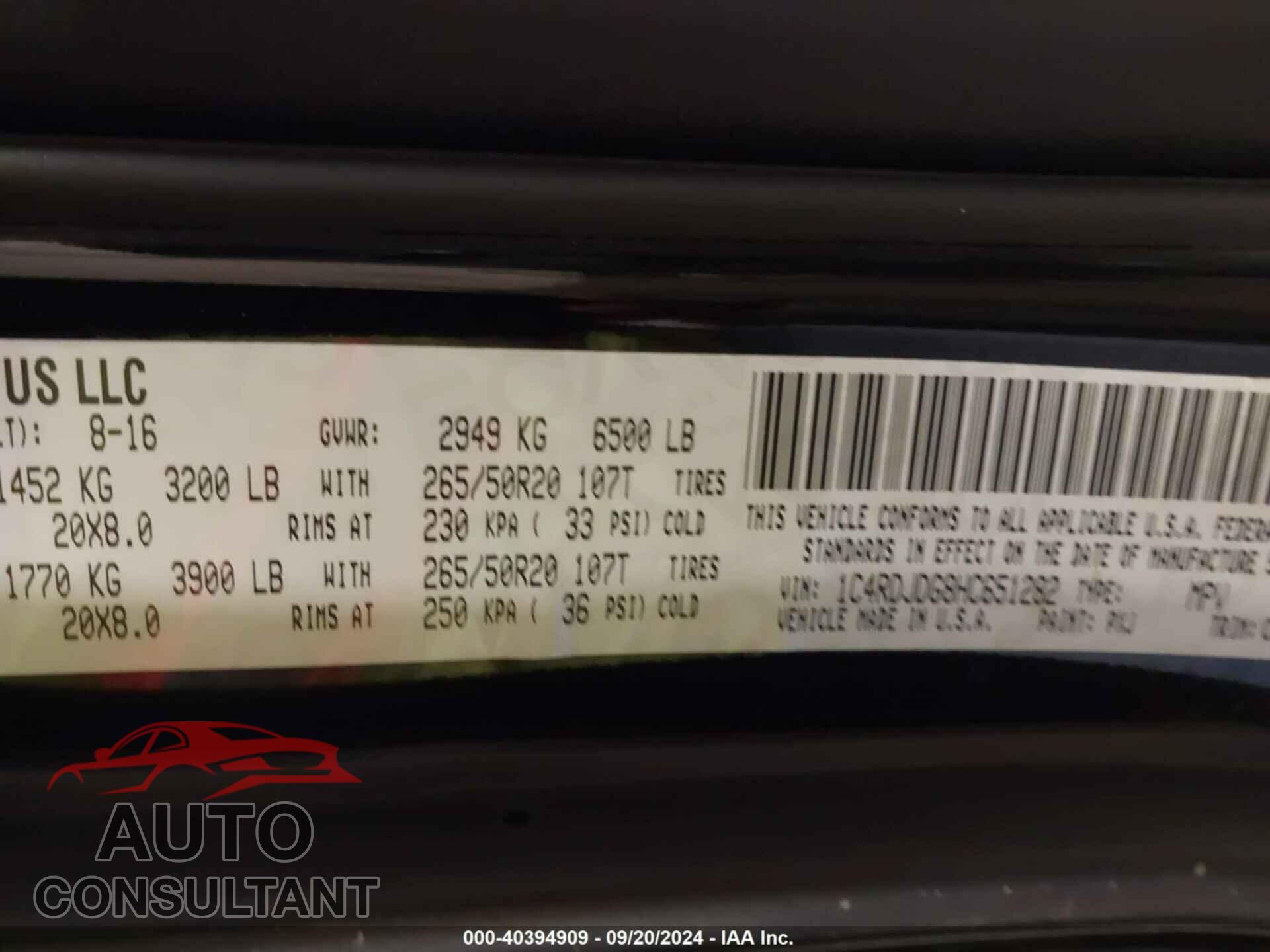 DODGE DURANGO 2017 - 1C4RDJDG8HC651282