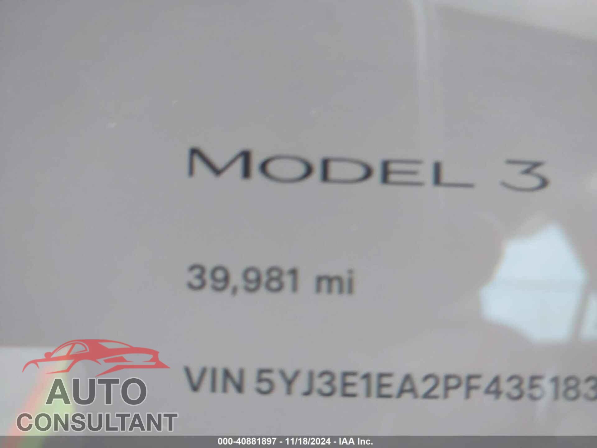 TESLA MODEL 3 2023 - 5YJ3E1EA2PF435183