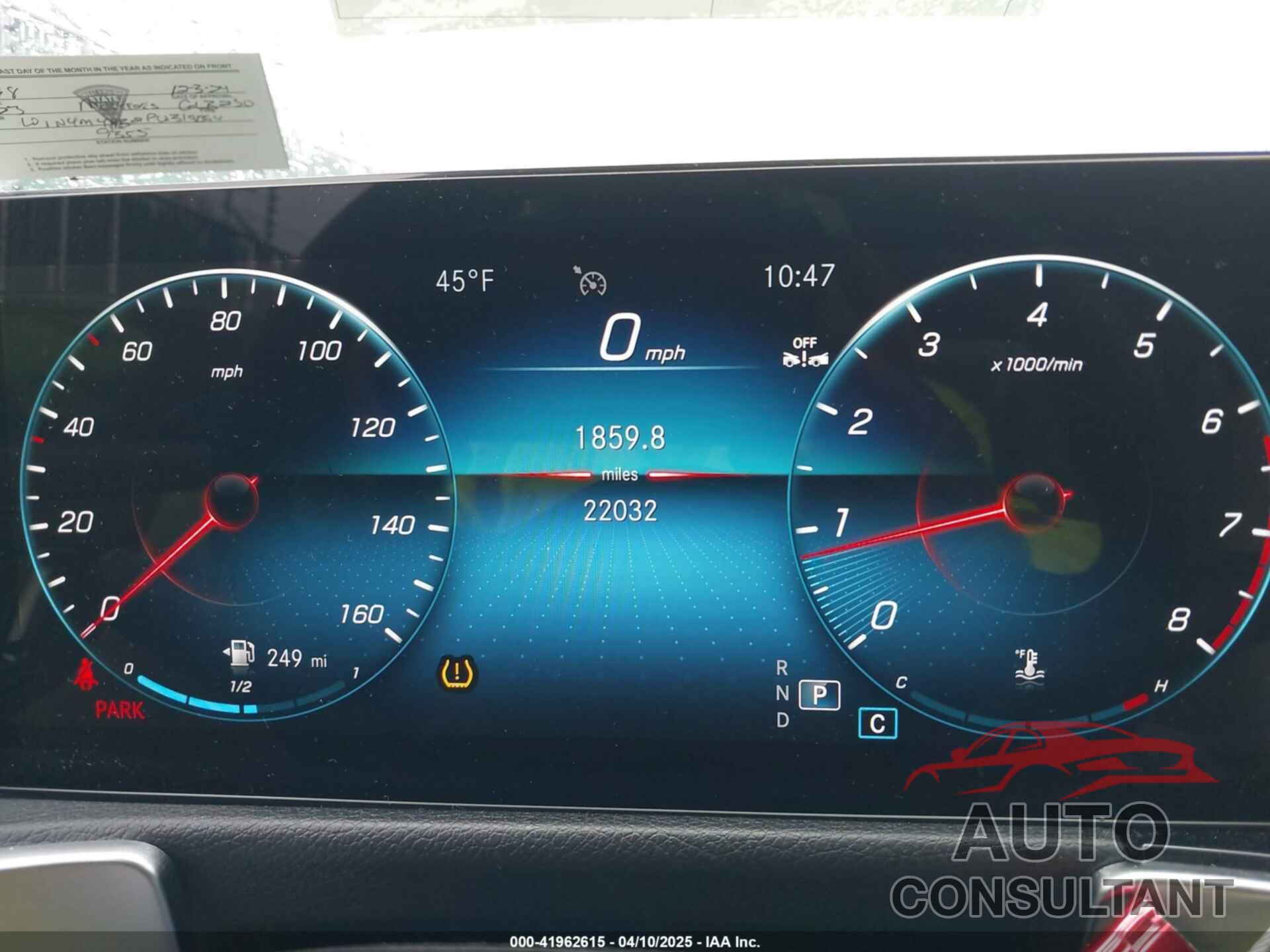 MERCEDES-BENZ GLB 250 2023 - W1N4M4HB2PW319094