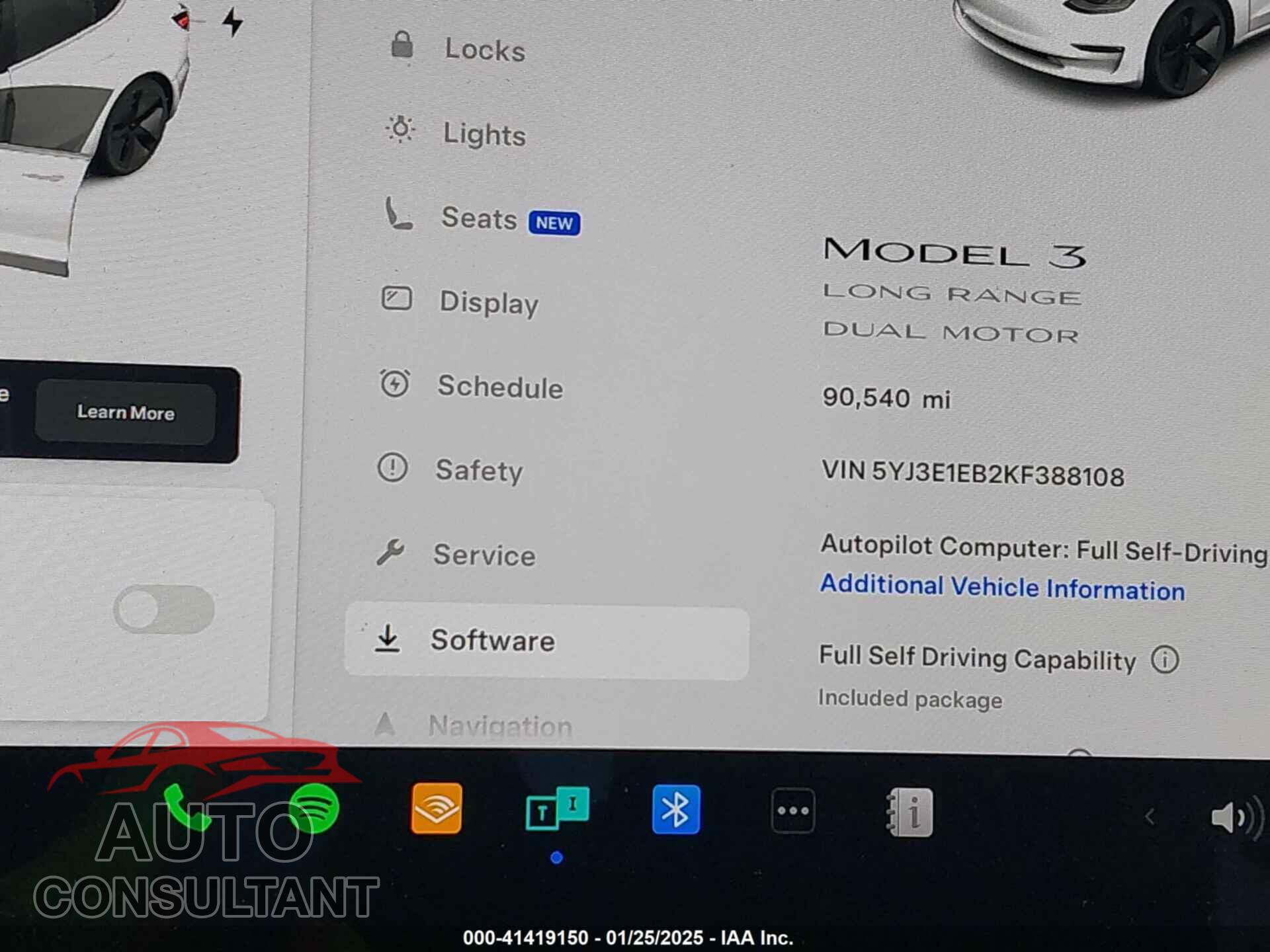 TESLA MODEL 3 2019 - 5YJ3E1EB2KF388108