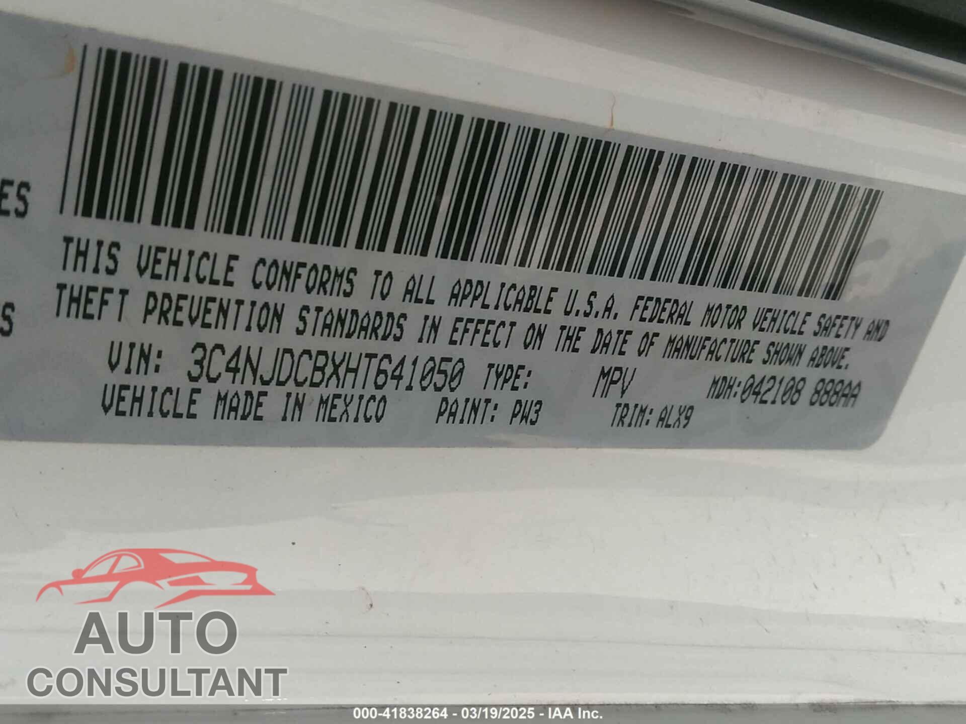 JEEP NEW COMPASS 2017 - 3C4NJDCBXHT641050