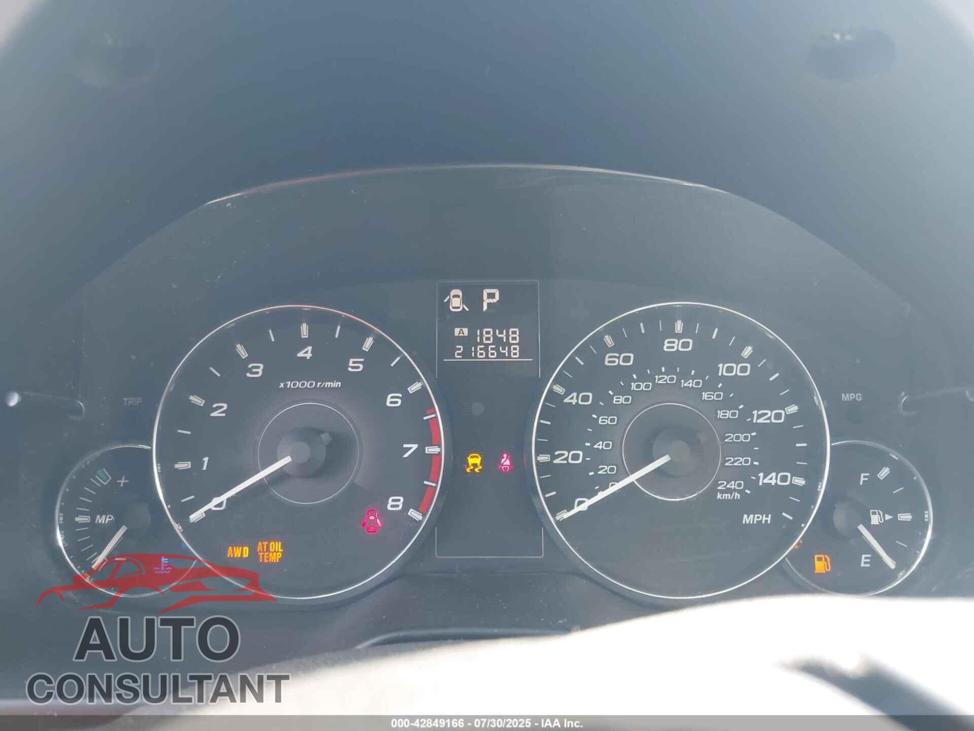 SUBARU OUTBACK 2011 - 4S4BRBGC6B3313593