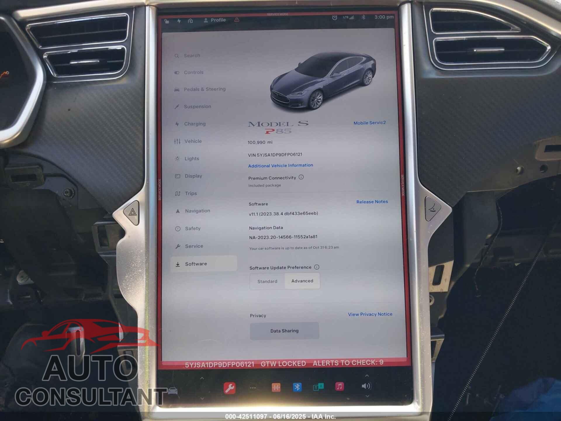 TESLA MODEL S 2013 - 5YJSA1DP9DFP06121