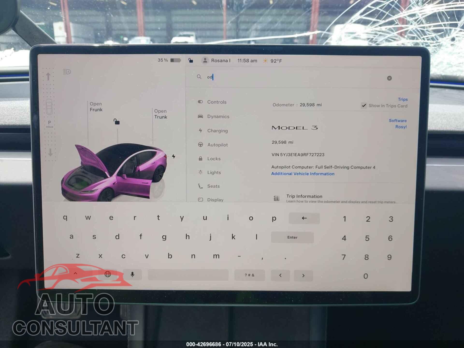TESLA MODEL 3 2024 - 5YJ3E1EA9RF727223