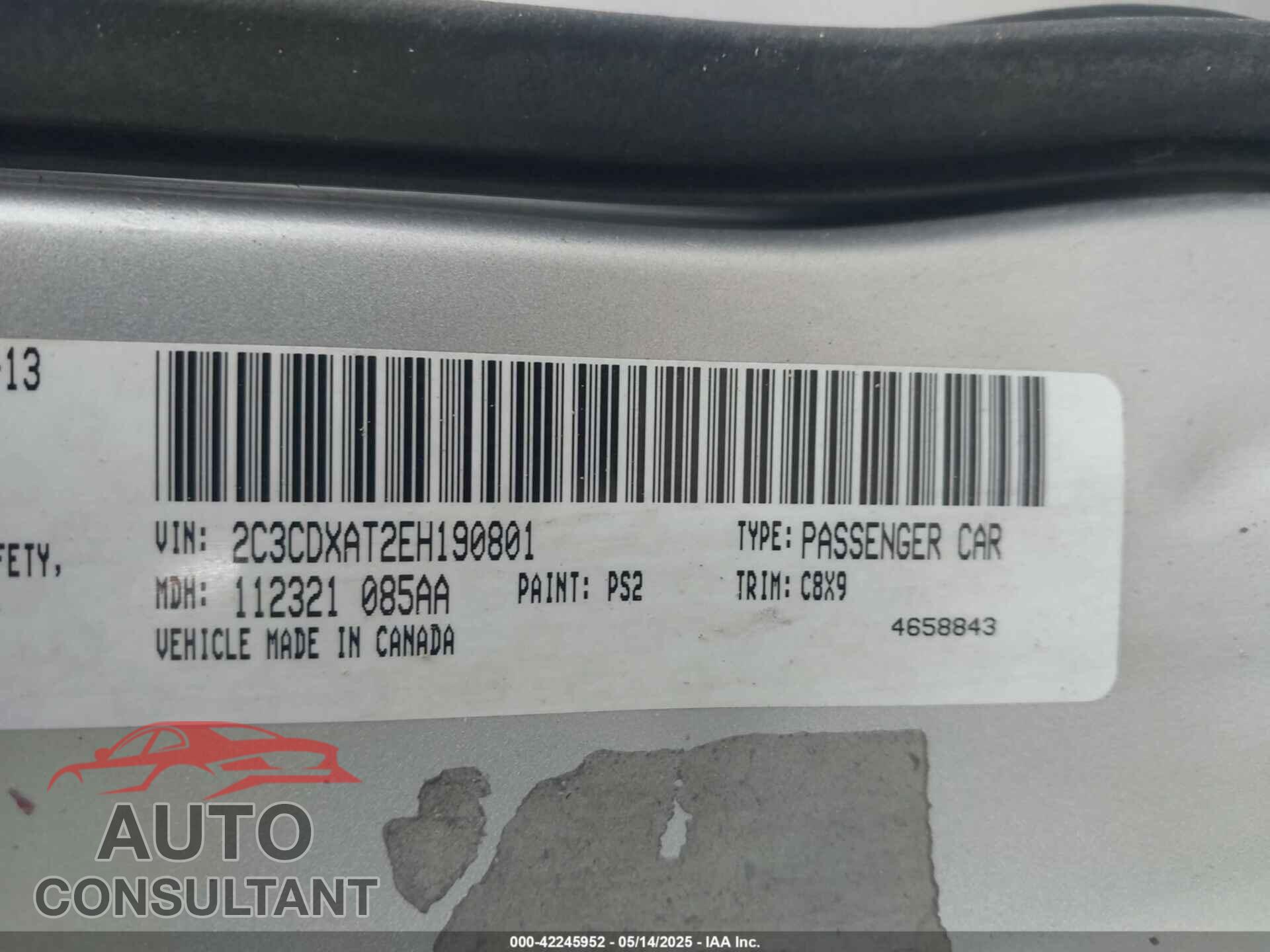 DODGE CHARGER 2014 - 2C3CDXAT2EH190801