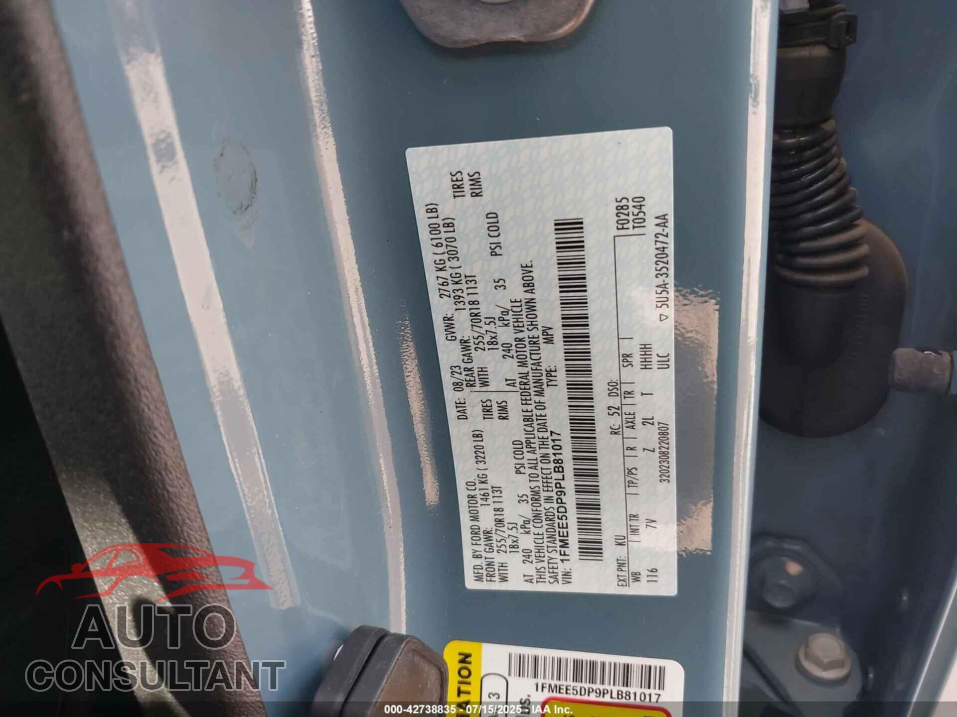 FORD BRONCO 2023 - 1FMEE5DP9PLB81017