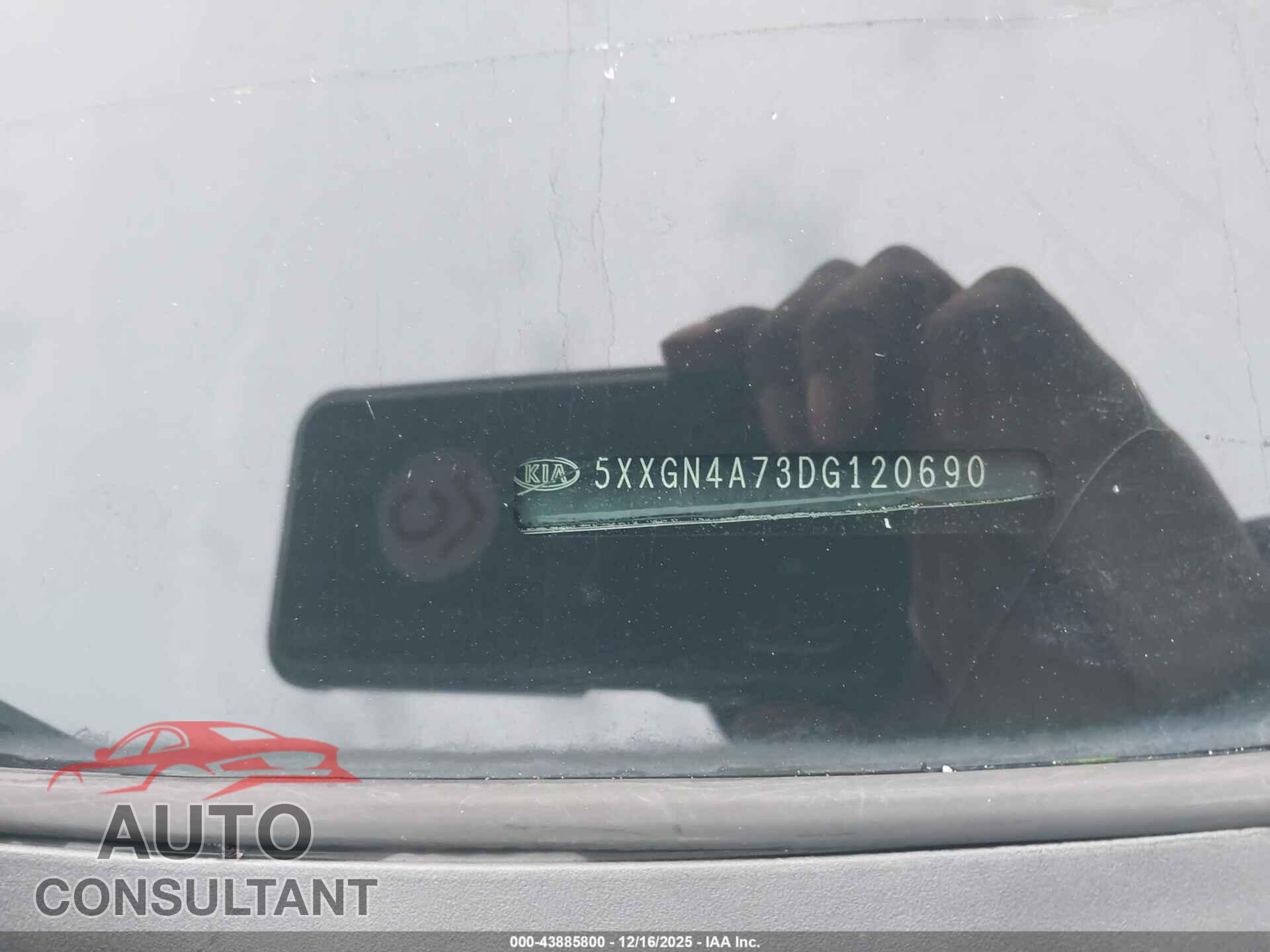 KIA OPTIMA 2013 - 5XXGN4A73DG120690