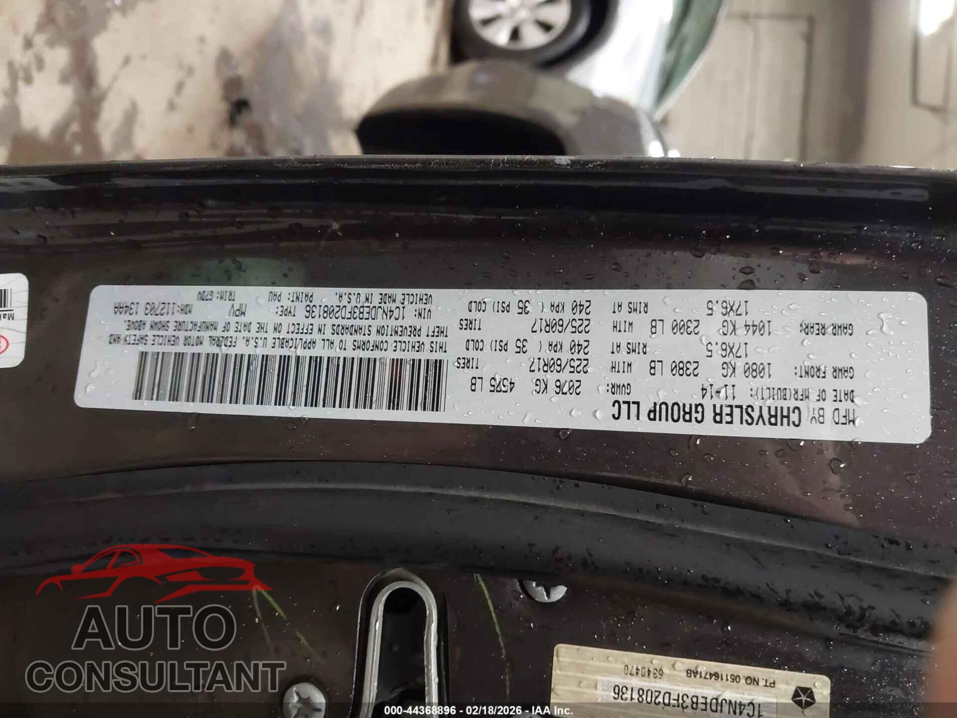 JEEP COMPASS 2015 - 1C4NJDEB3FD208136