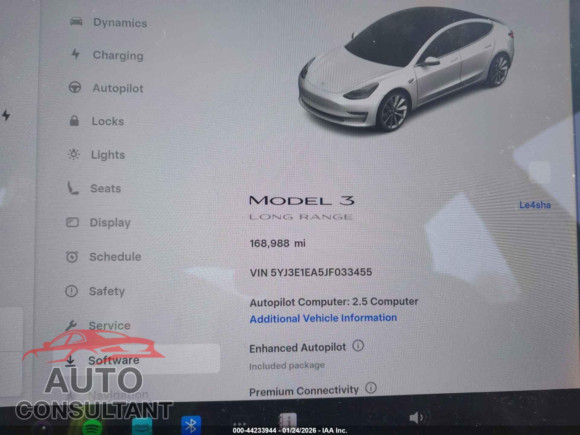 TESLA MODEL 3 2018 - 5YJ3E1EA5JF033455