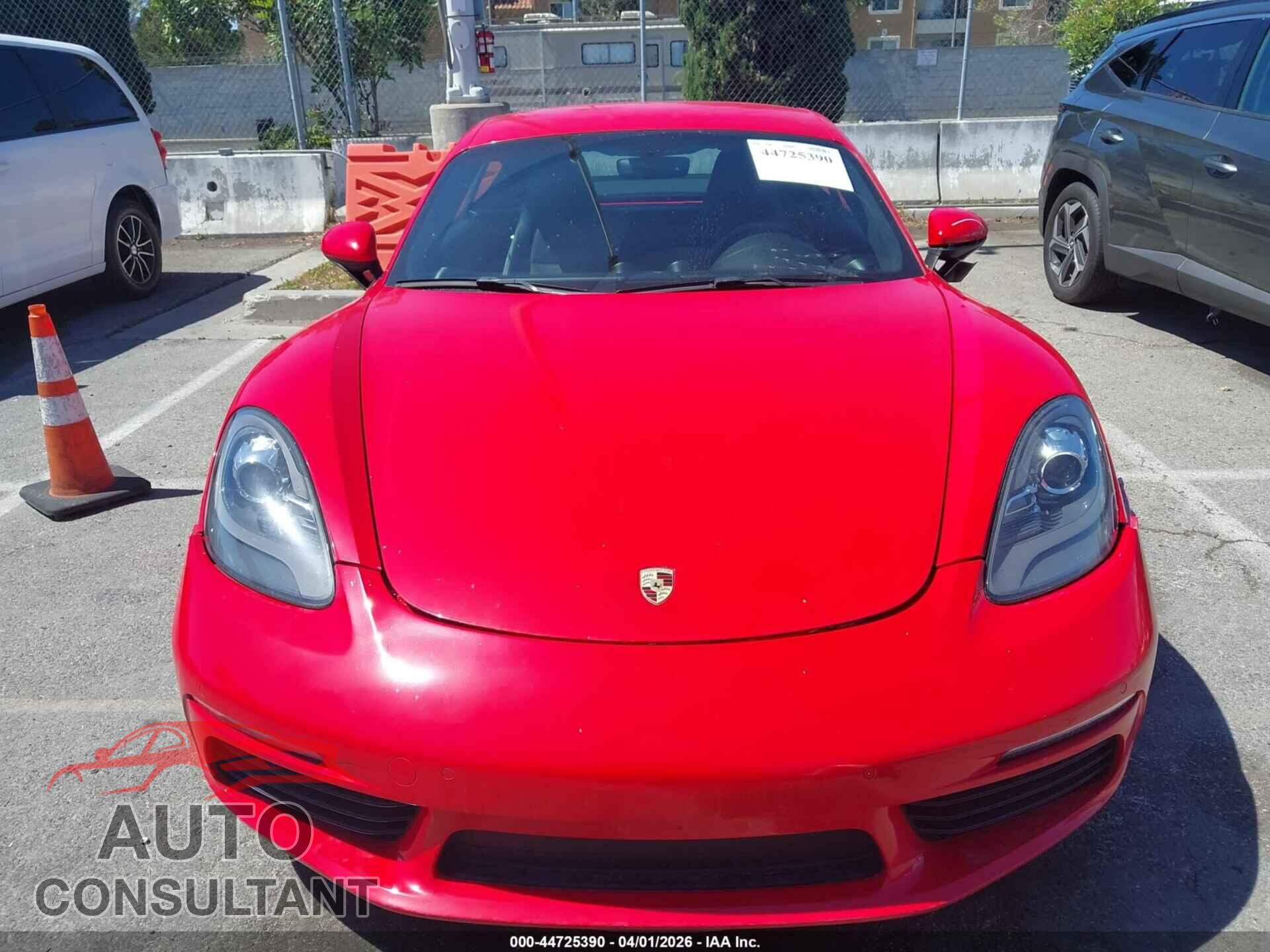 PORSCHE 718 CAYMAN 2018 - WP0AA2A82JK260357