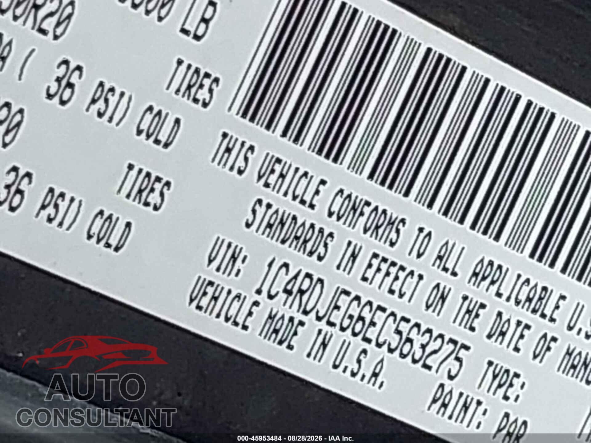 DODGE DURANGO 2014 - 1C4RDJEG6EC563275