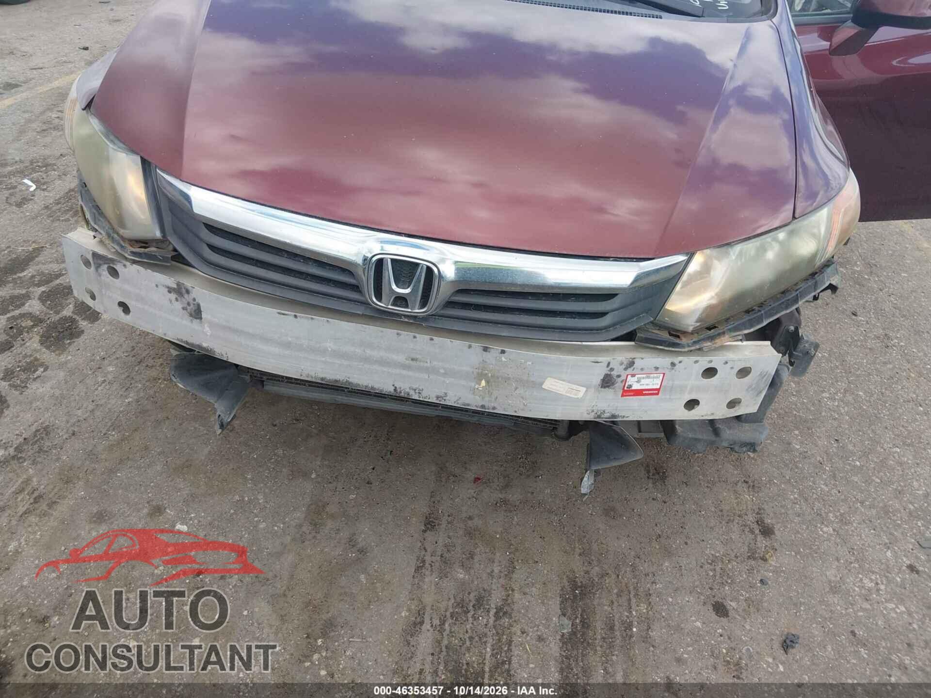 HONDA CIVIC 2012 - 19XFB2F96CE329352