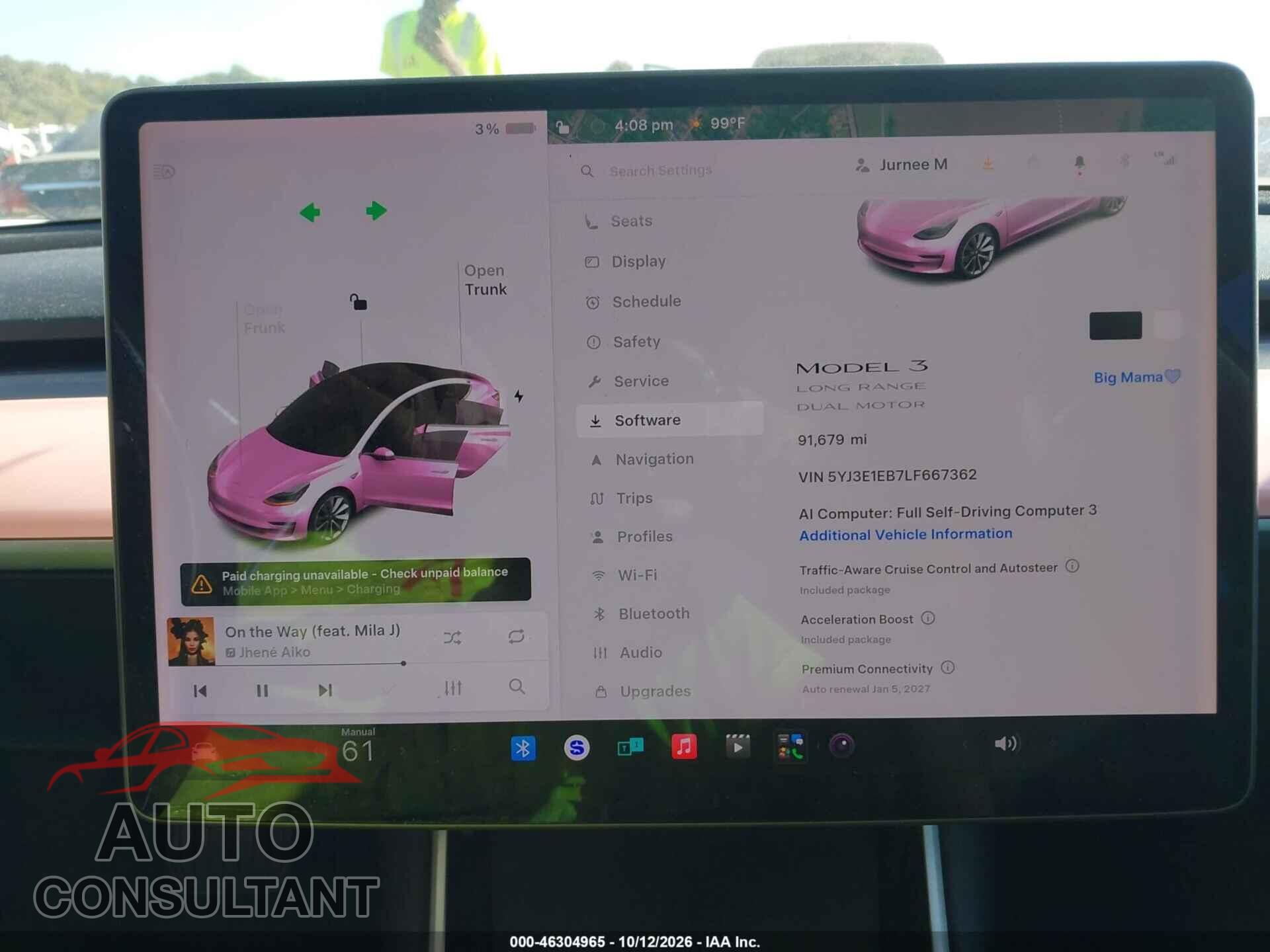 TESLA MODEL 3 2020 - 5YJ3E1EB7LF667362