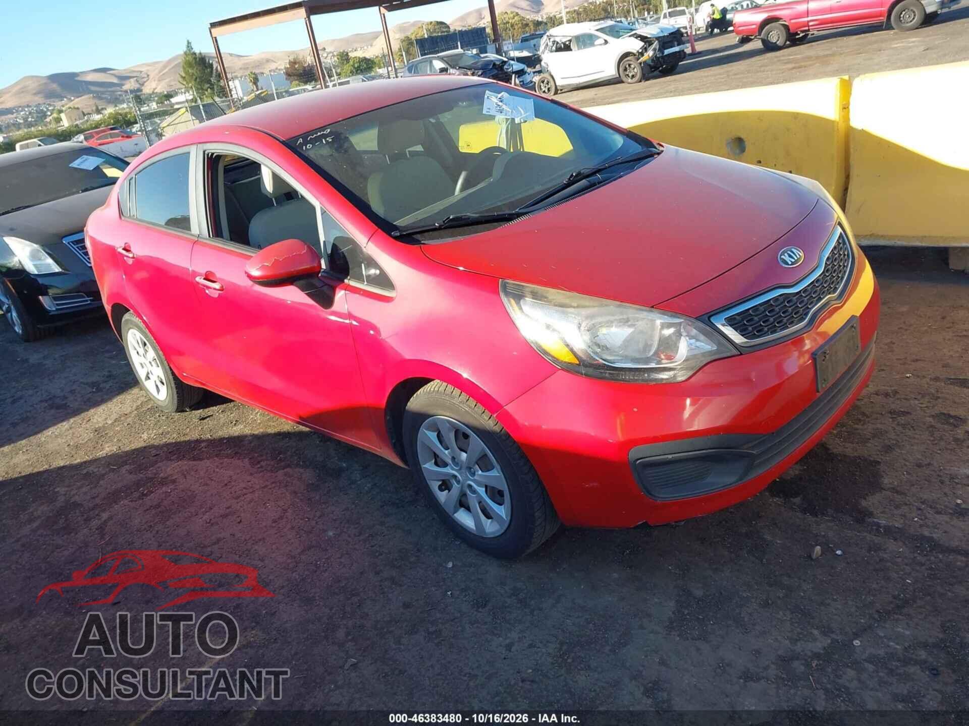 KIA RIO 2013 - KNADN4A39D6232082