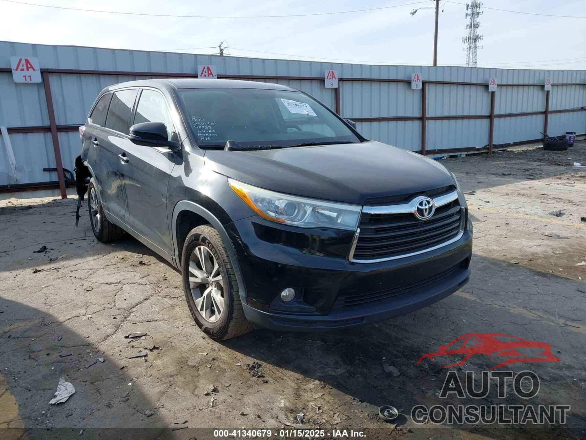TOYOTA HIGHLANDER 2015 - 5TDZKRFH7FS055781