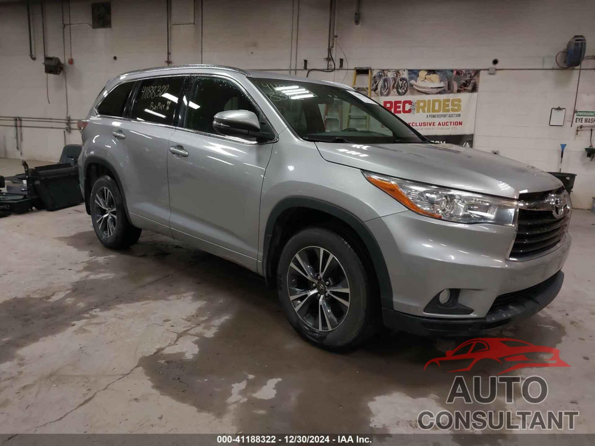 TOYOTA HIGHLANDER 2016 - 5TDJKRFH6GS334525