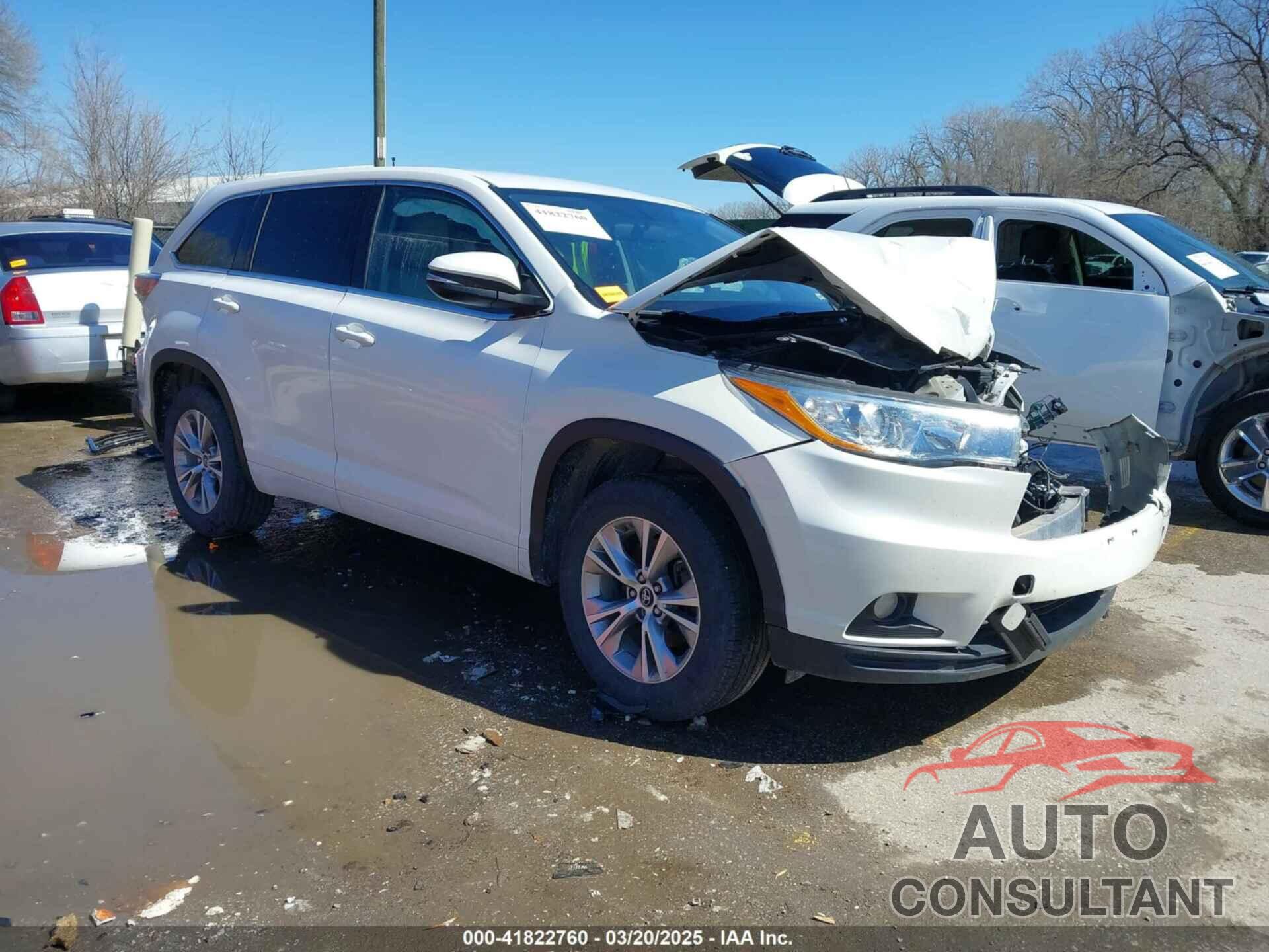 TOYOTA HIGHLANDER 2016 - 5TDZKRFH5GS184278