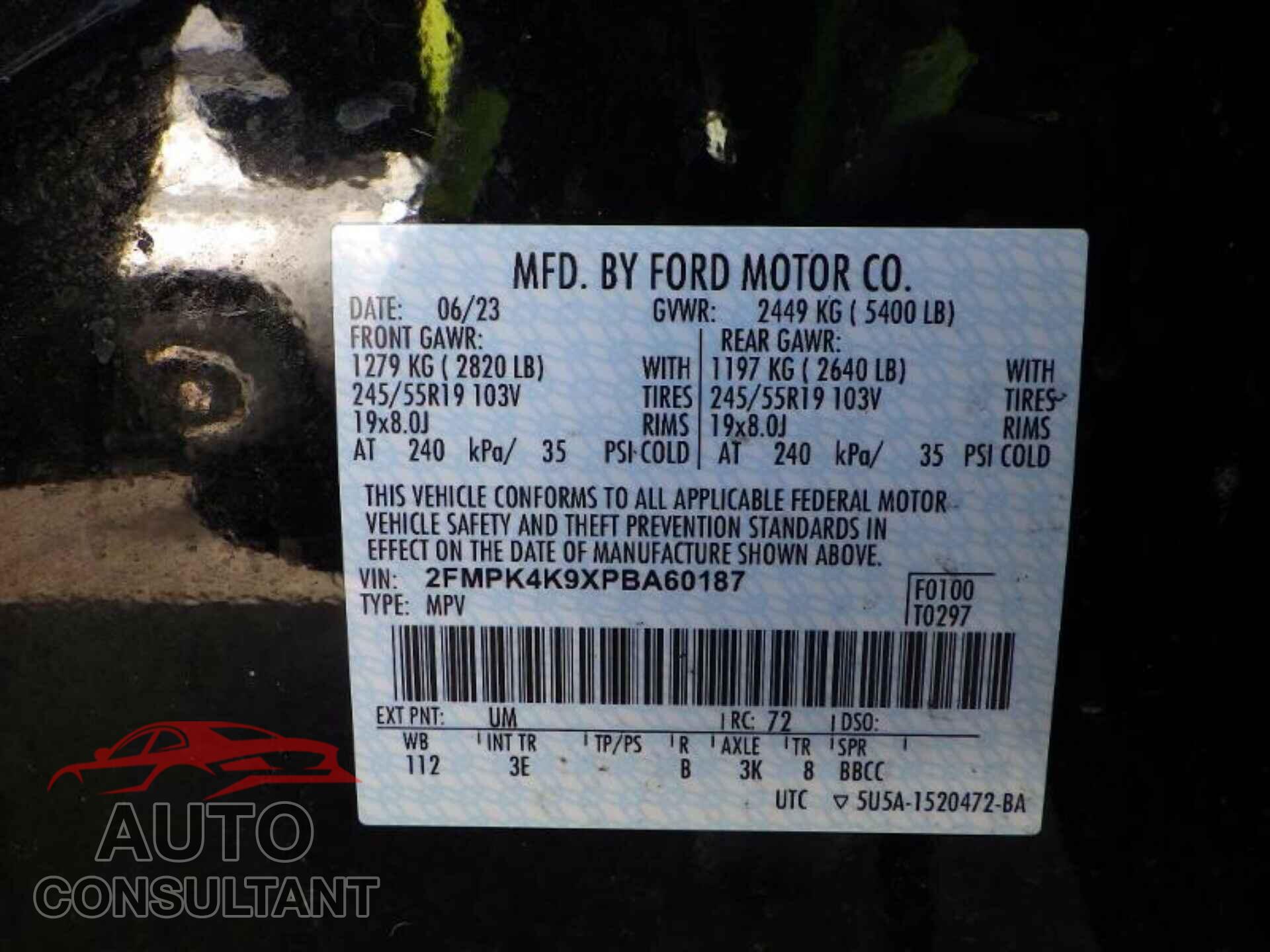 FORD EDGE 2023 - 2FMPK4K9XPBA60187