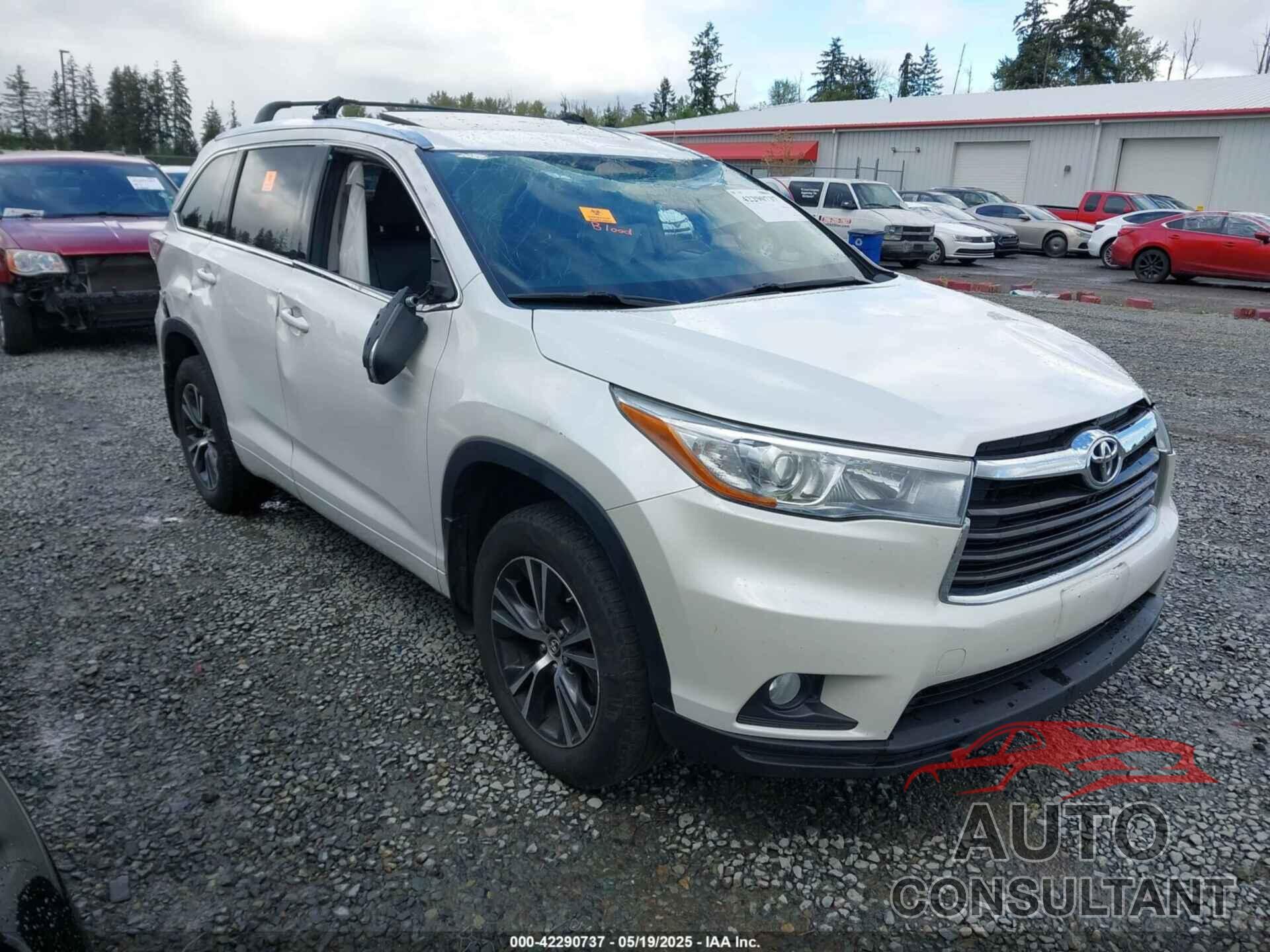 TOYOTA HIGHLANDER 2016 - 5TDJKRFH8GS229615
