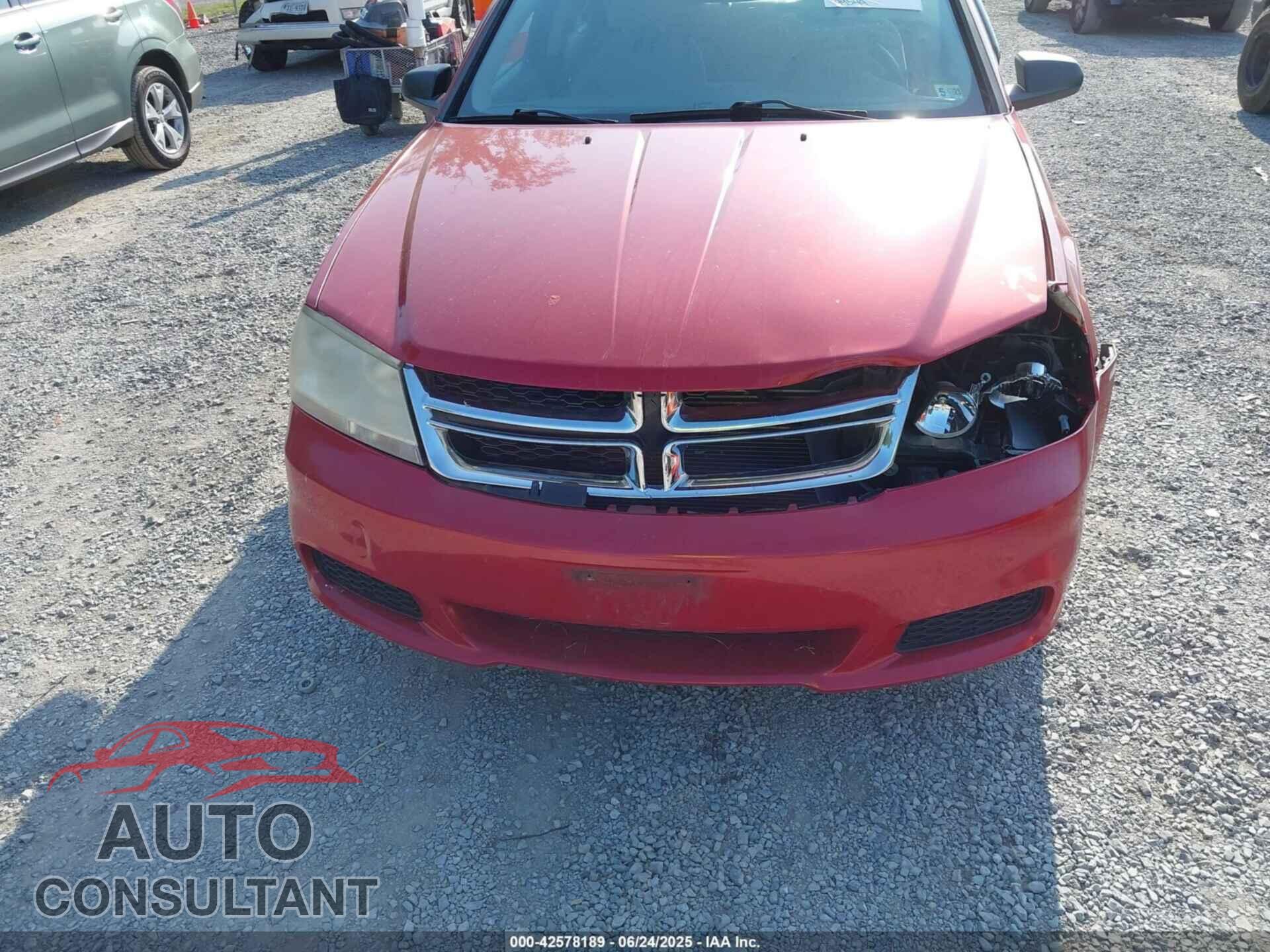 DODGE AVENGER 2013 - 1C3CDZAB8DN536293