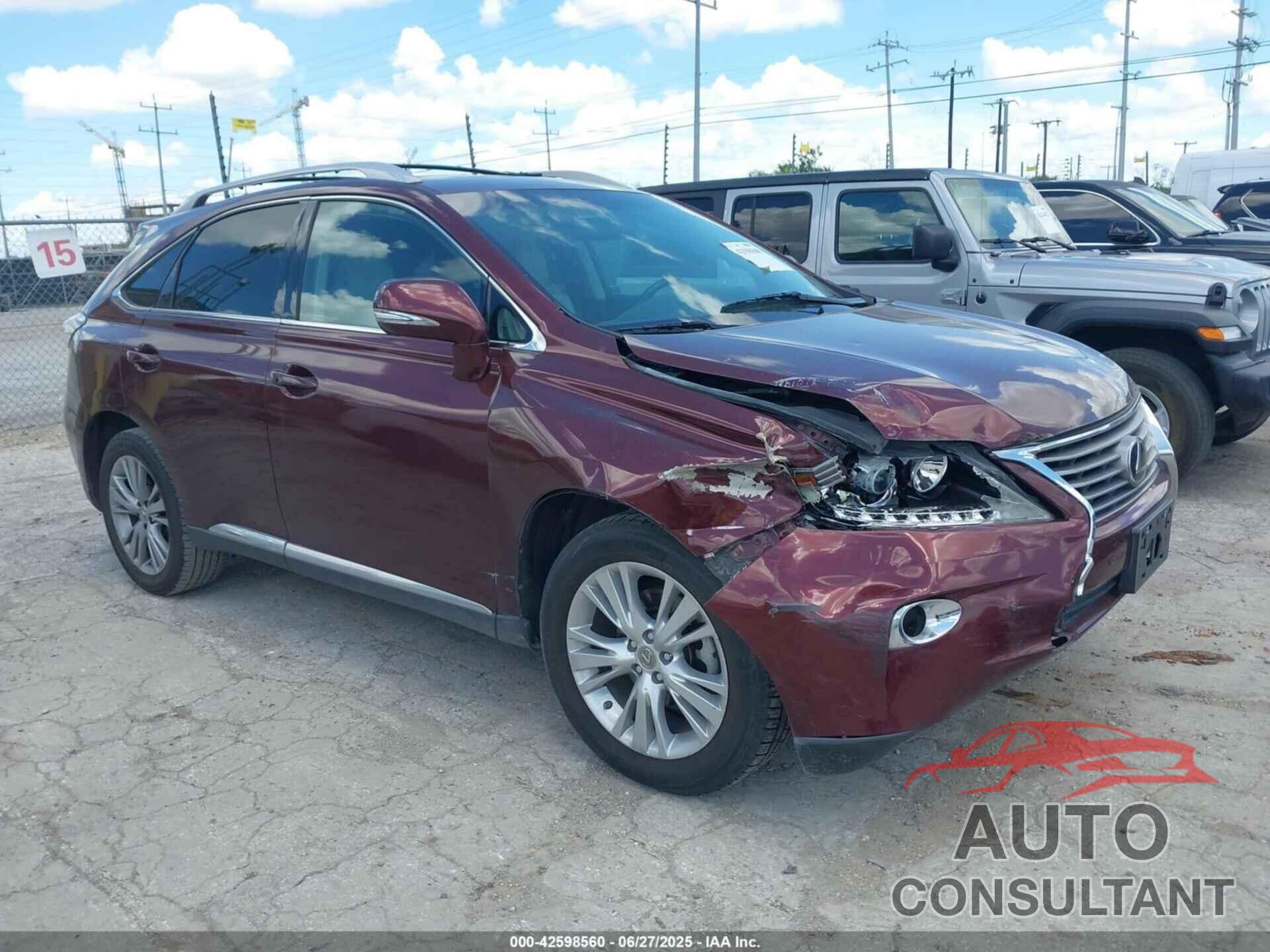 LEXUS RX 350 2013 - 2T2ZK1BAXDC101048
