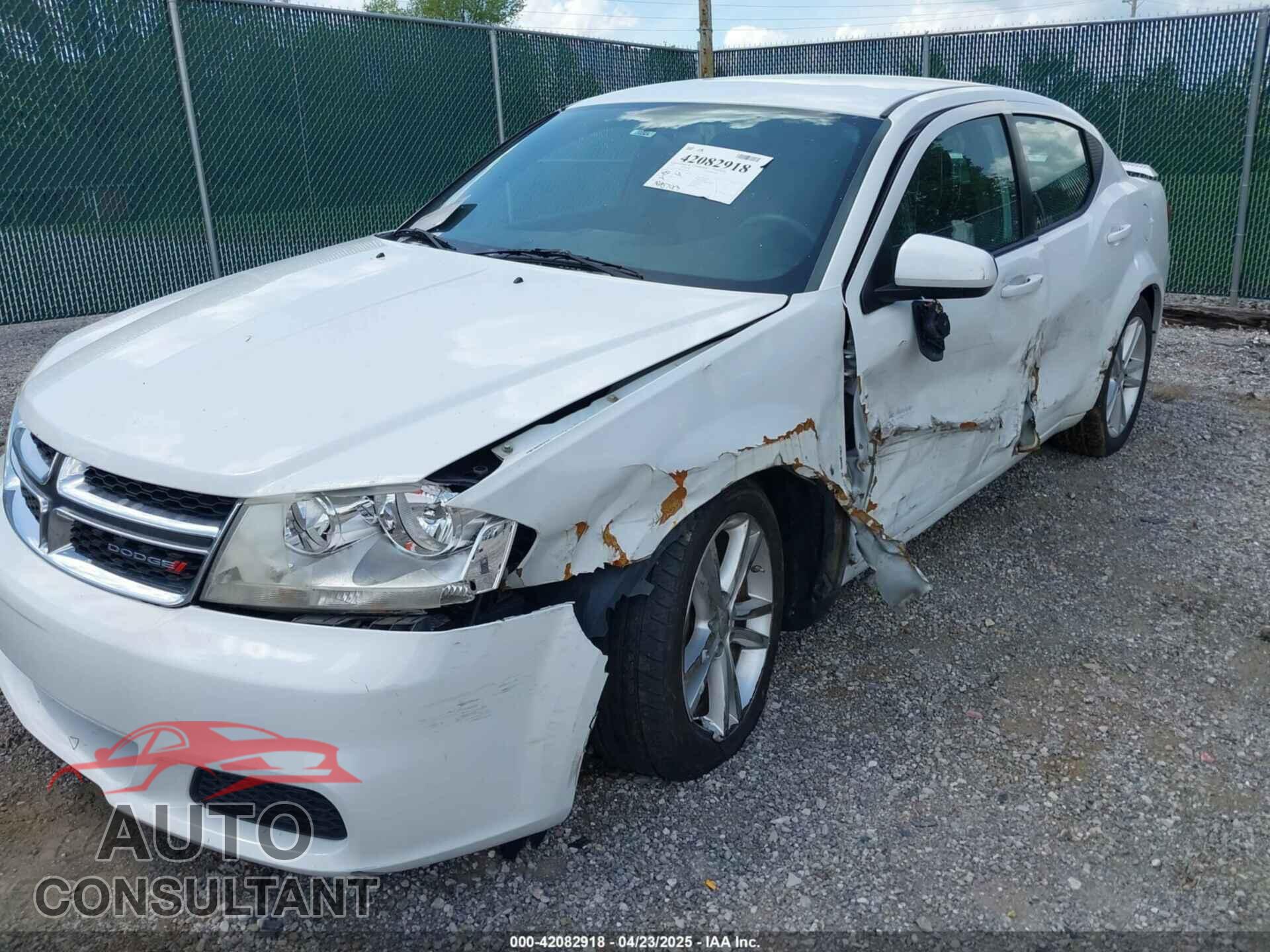 DODGE AVENGER 2012 - 1C3CDZCB2CN290465