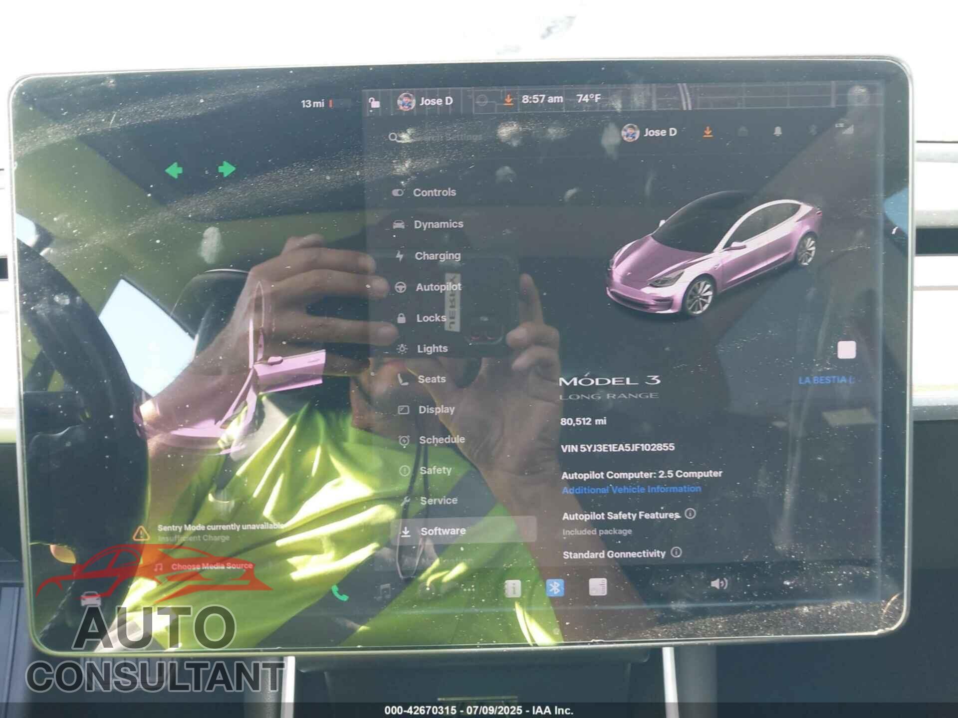 TESLA MODEL 3 2018 - 5YJ3E1EA5JF102855