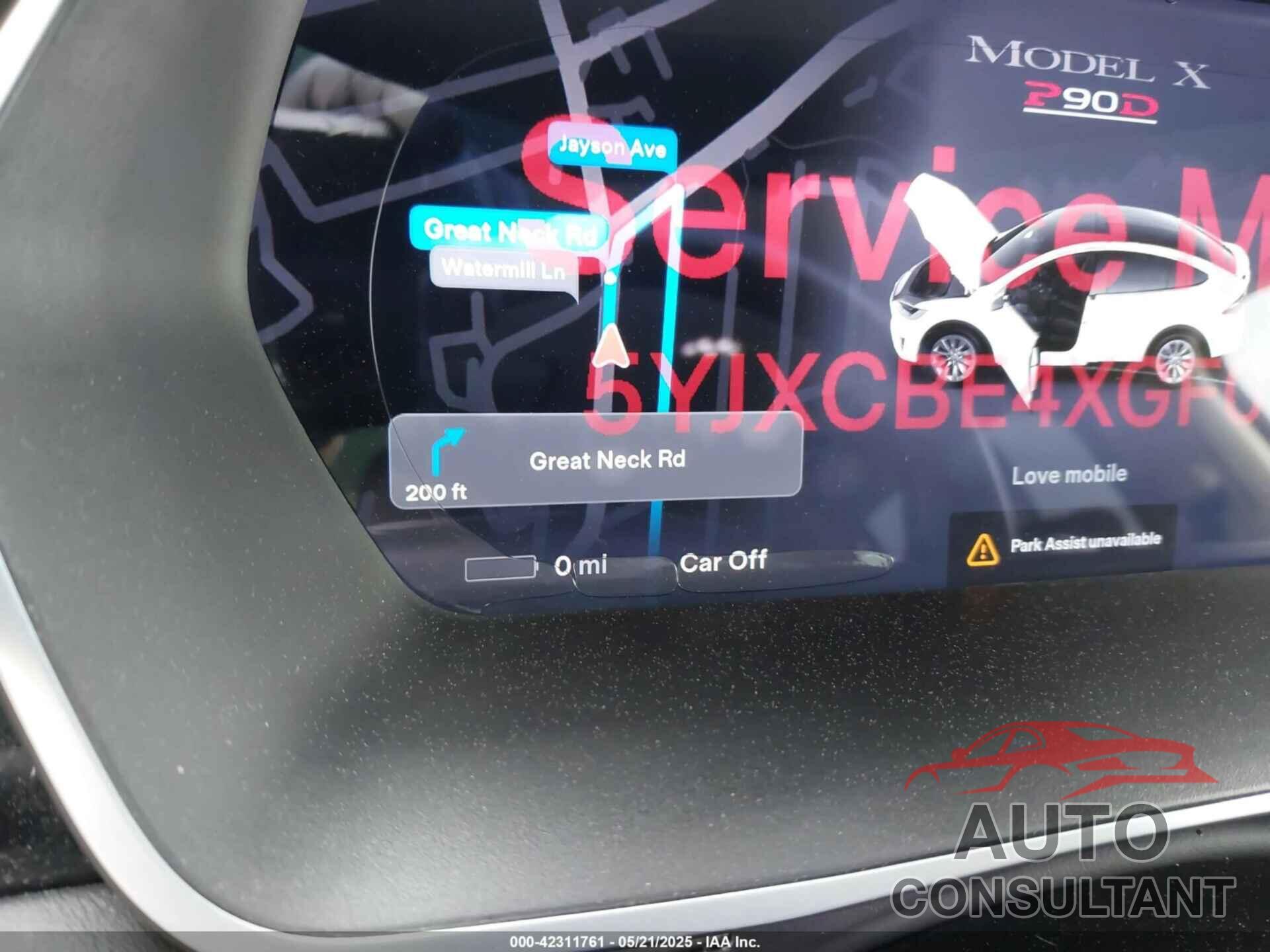 TESLA MODEL X 2016 - 5YJXCBE4XGF013718