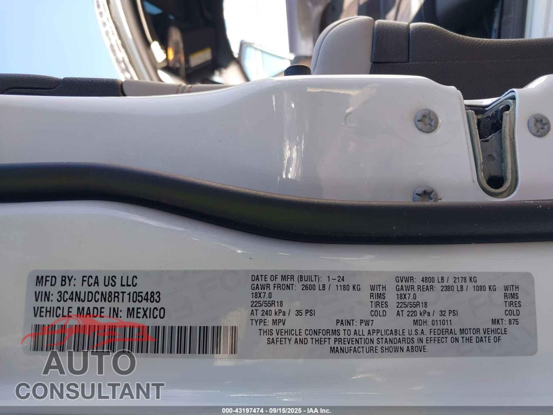 JEEP COMPASS 2024 - 3C4NJDCN8RT105483