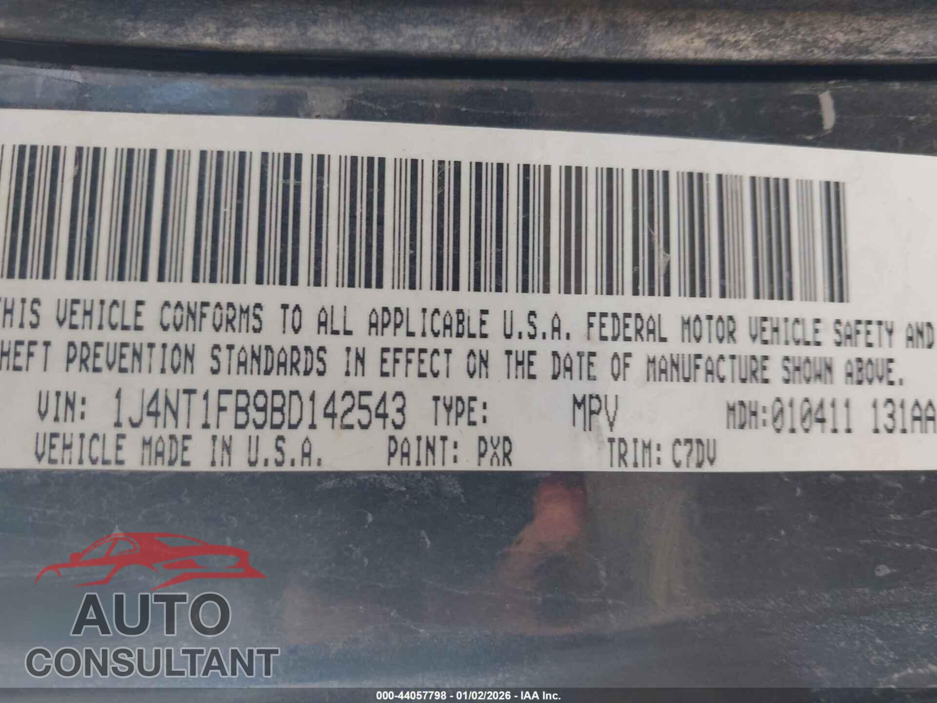 JEEP COMPASS 2011 - 1J4NT1FB9BD142543