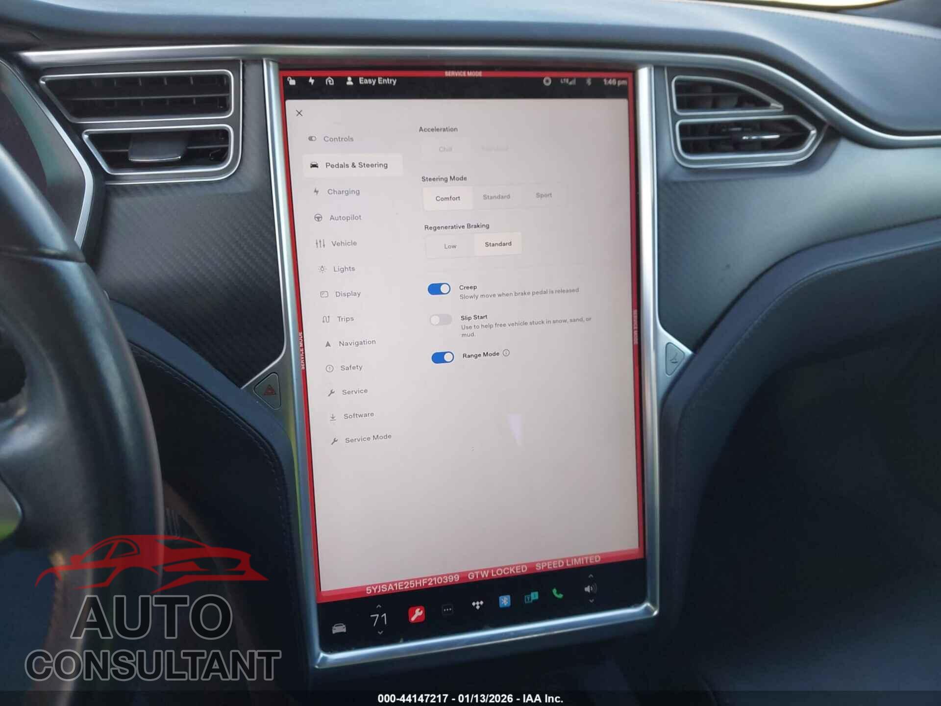 TESLA MODEL S 2017 - 5YJSA1E25HF210399