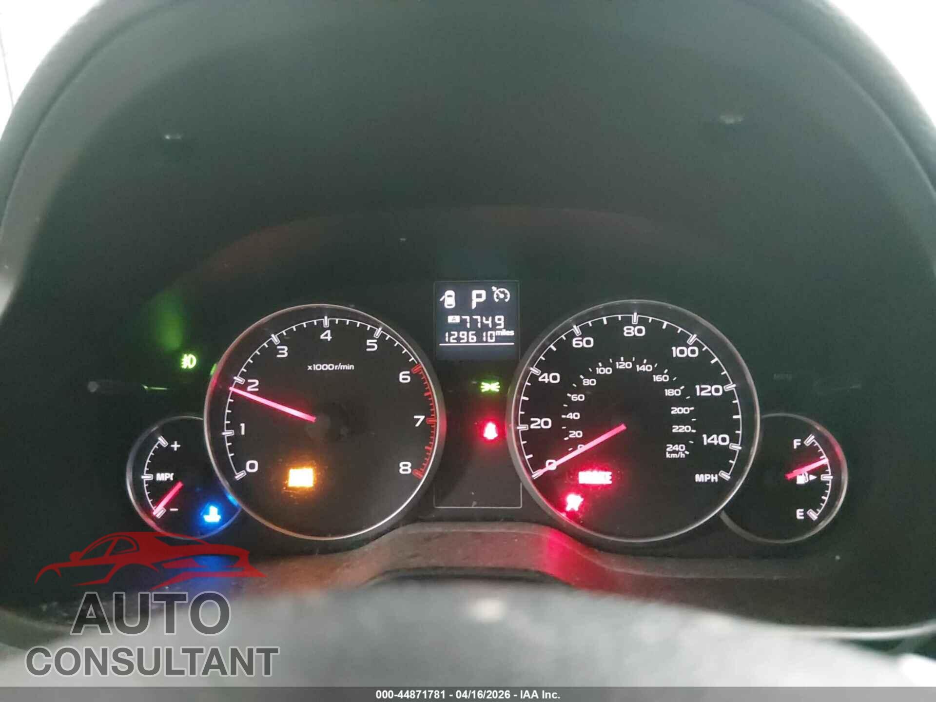 SUBARU OUTBACK 2014 - 4S4BRBCC2E3308501