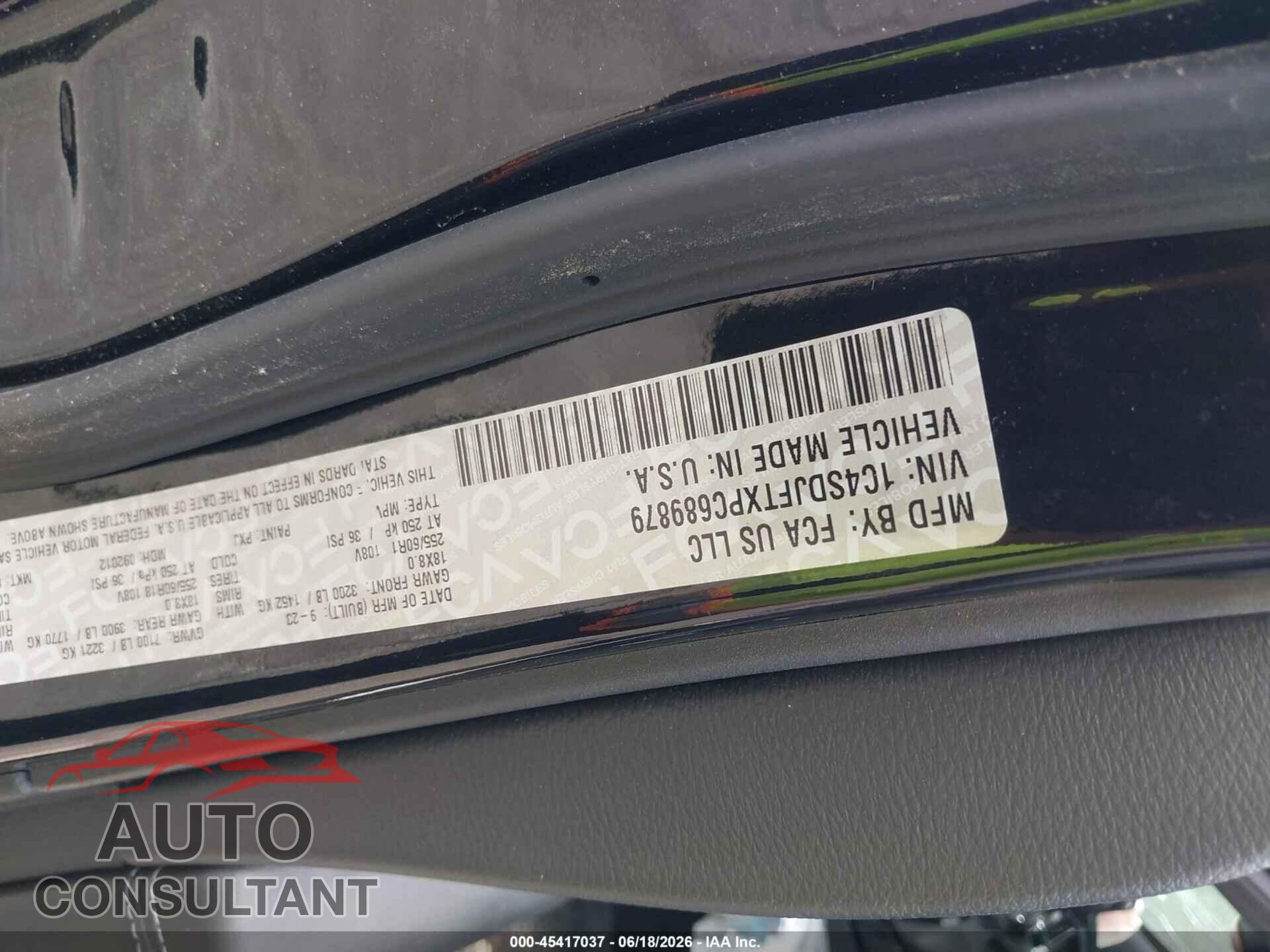 DODGE DURANGO 2023 - 1C4SDJFTXPC689879