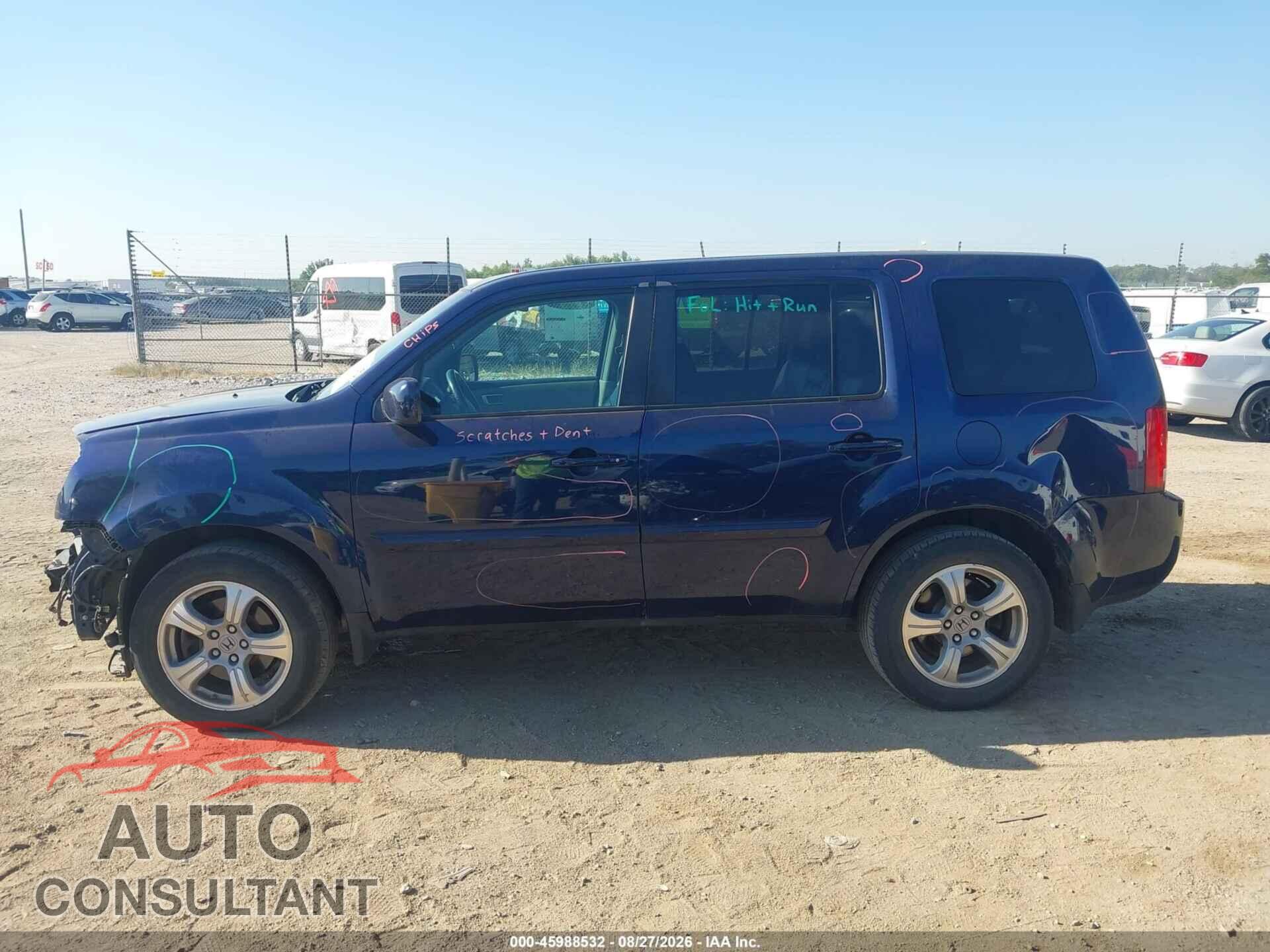 HONDA PILOT 2013 - 5FNYF4H64DB066334